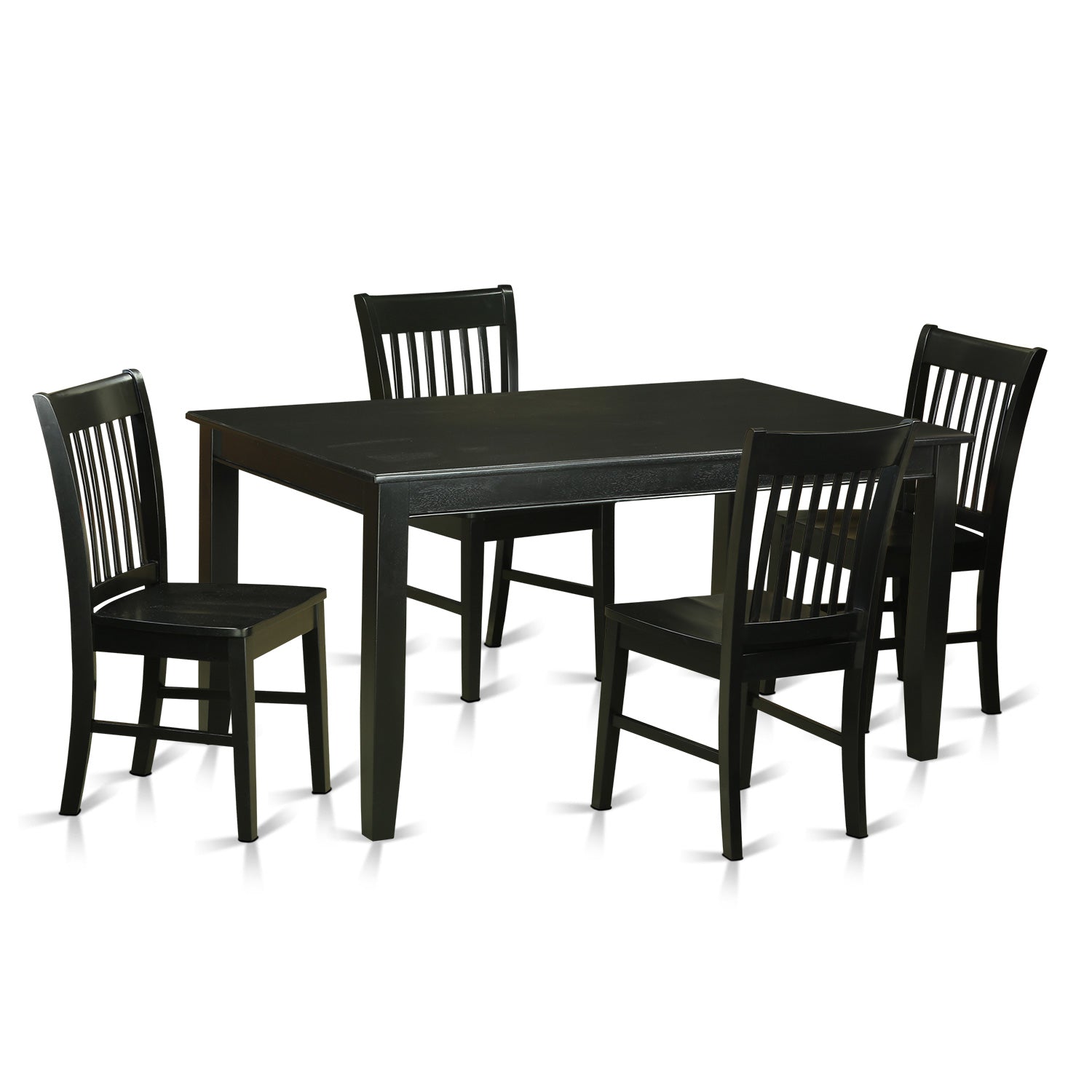 DUNO5-BLK-W 5 PC dinette set-Dinette Table and 4 Dining Chairs