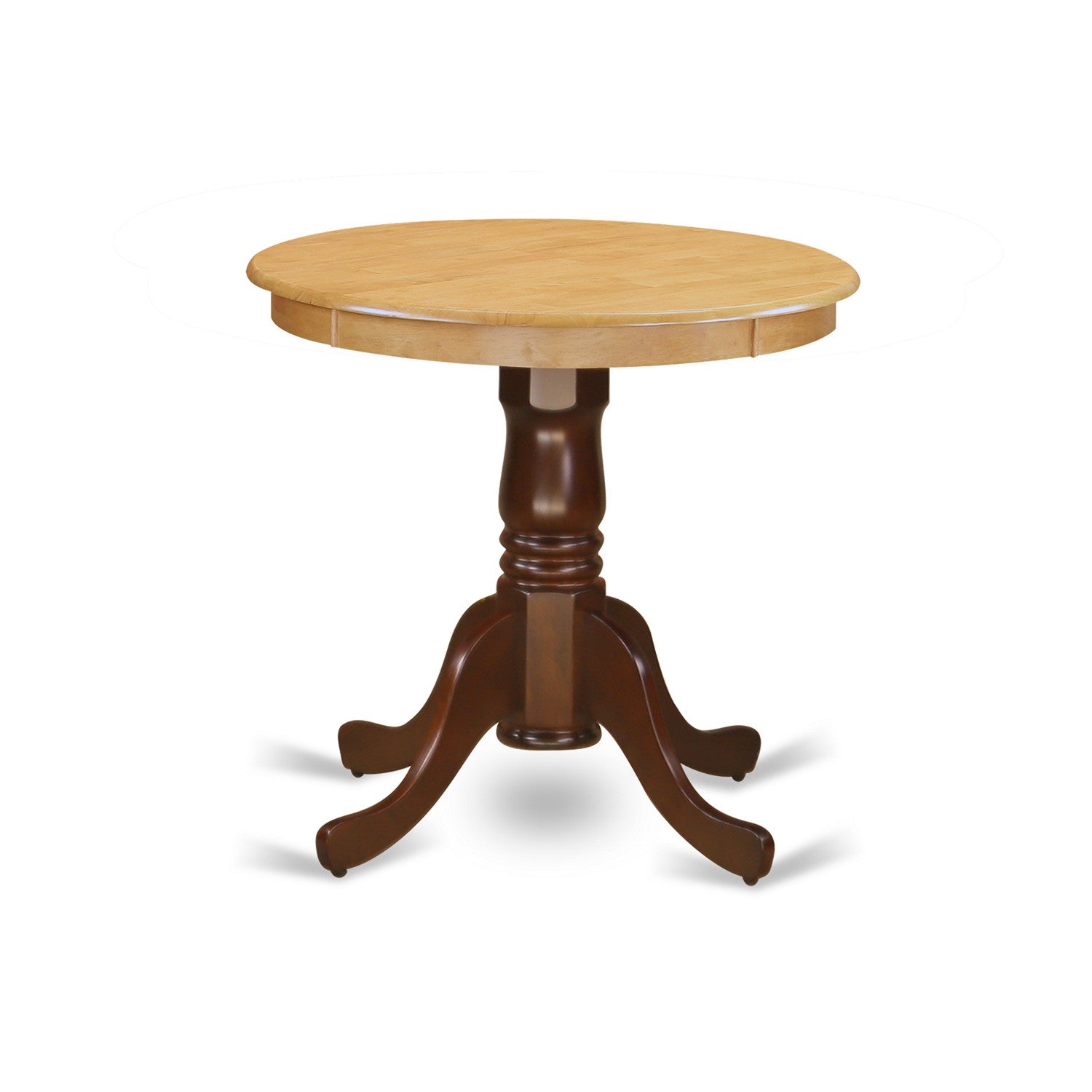 Mesa de comedor Eden de East West Furniture EMT-OMA-TP: una mesa de cocina redonda con base de pedestal