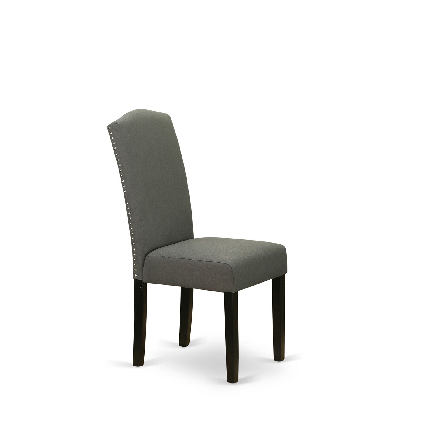ENP1B20 Encinal parson Chair with Black Finish Leg and Linen fabric-Dark Gotham Grey Color - Set of 2