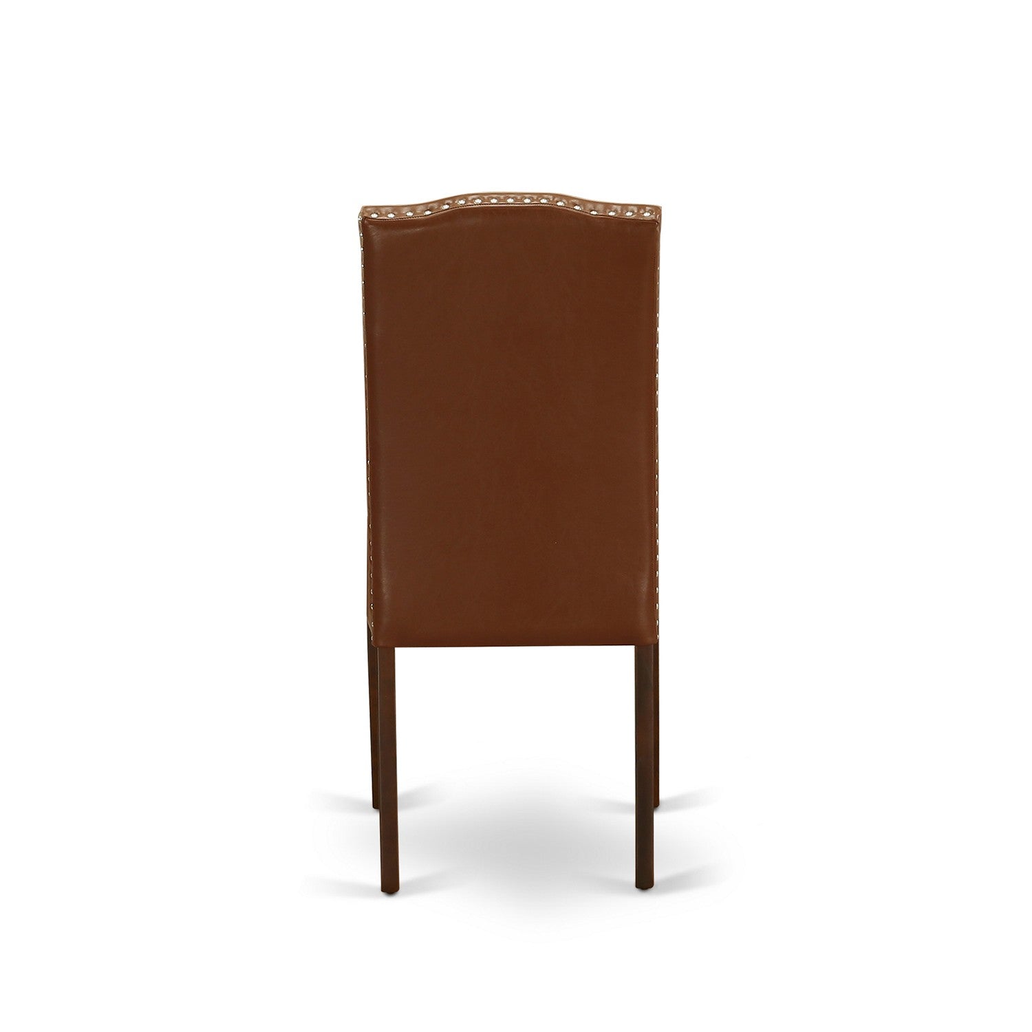 El juego de comedor de 5 piezas East West Furniture MZEN5-MAH-66 incluye una mesa de comedor rectangular con alas abatibles y 4 sillas de comedor Parsons de cuero sintético marrón.