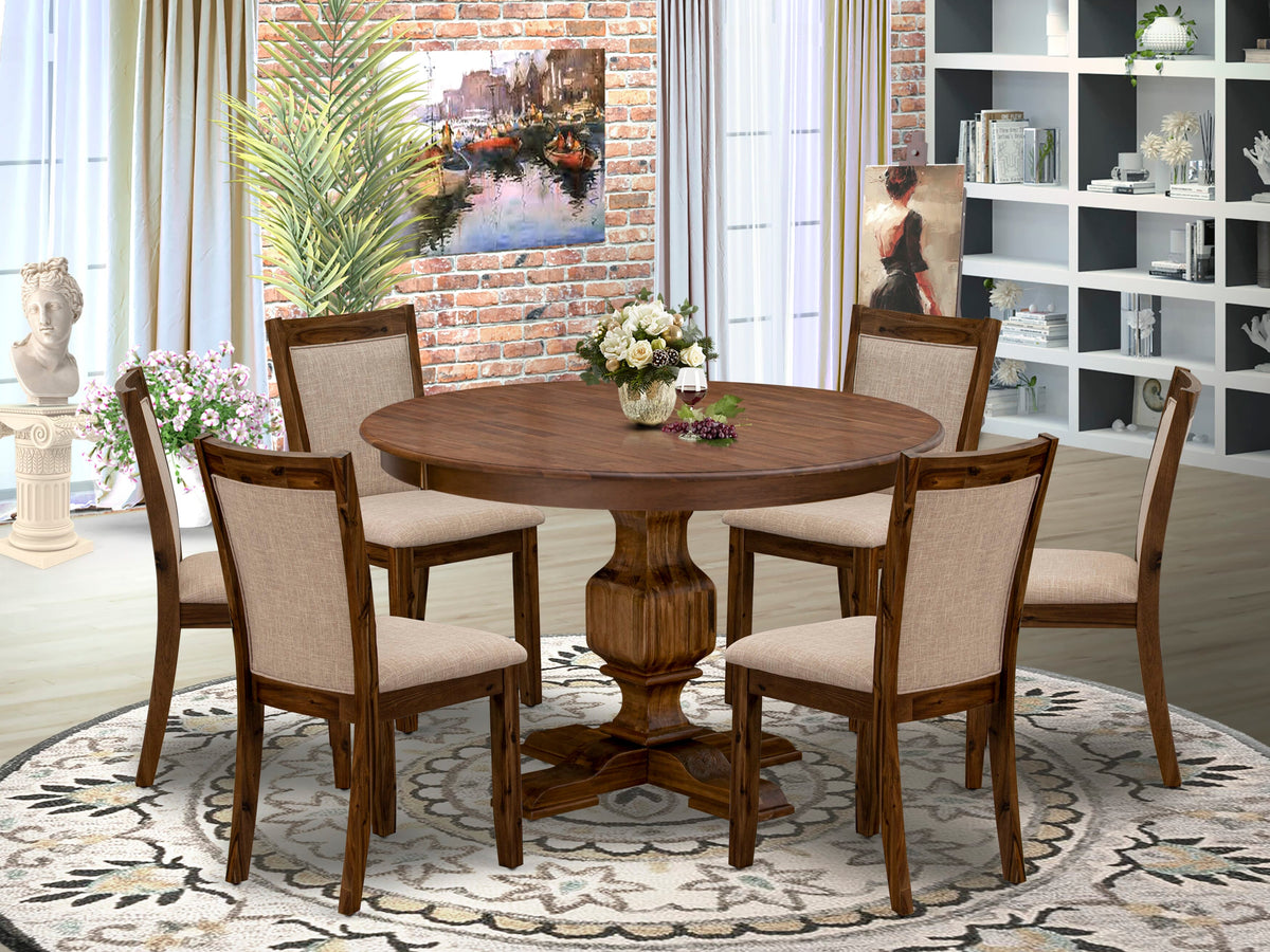 Small Contemporary Pedestal Dining Table East West Furniture F3MZ7