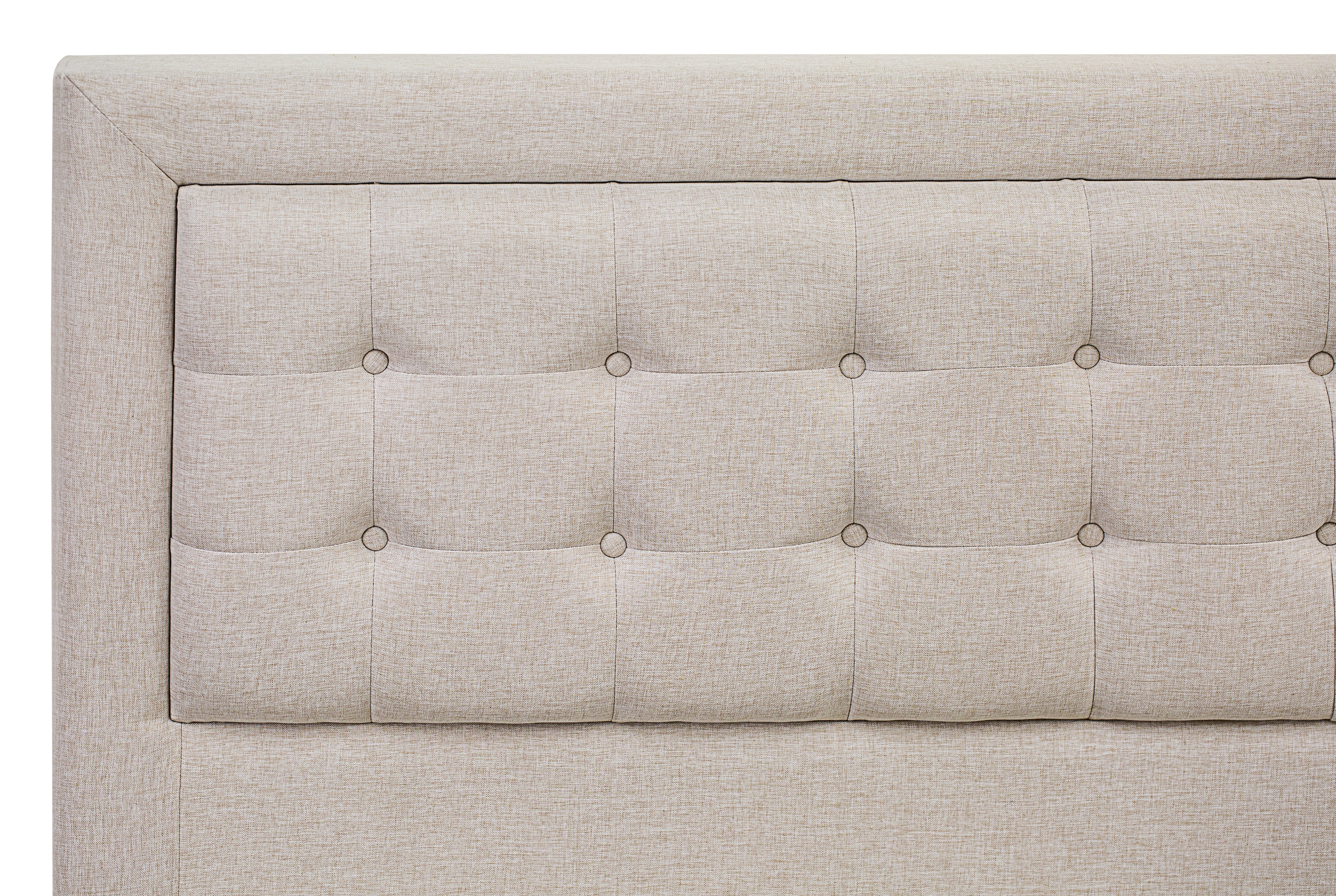 East West Furniture FN08Q-2GA08 3-Piece Platform Bed Set with 1 Queen Wood Bed Frame and 2 Mid Century Modern Nightstands - Reliable and Sturdy Manufacturing - Mist Beige Linen Fabric