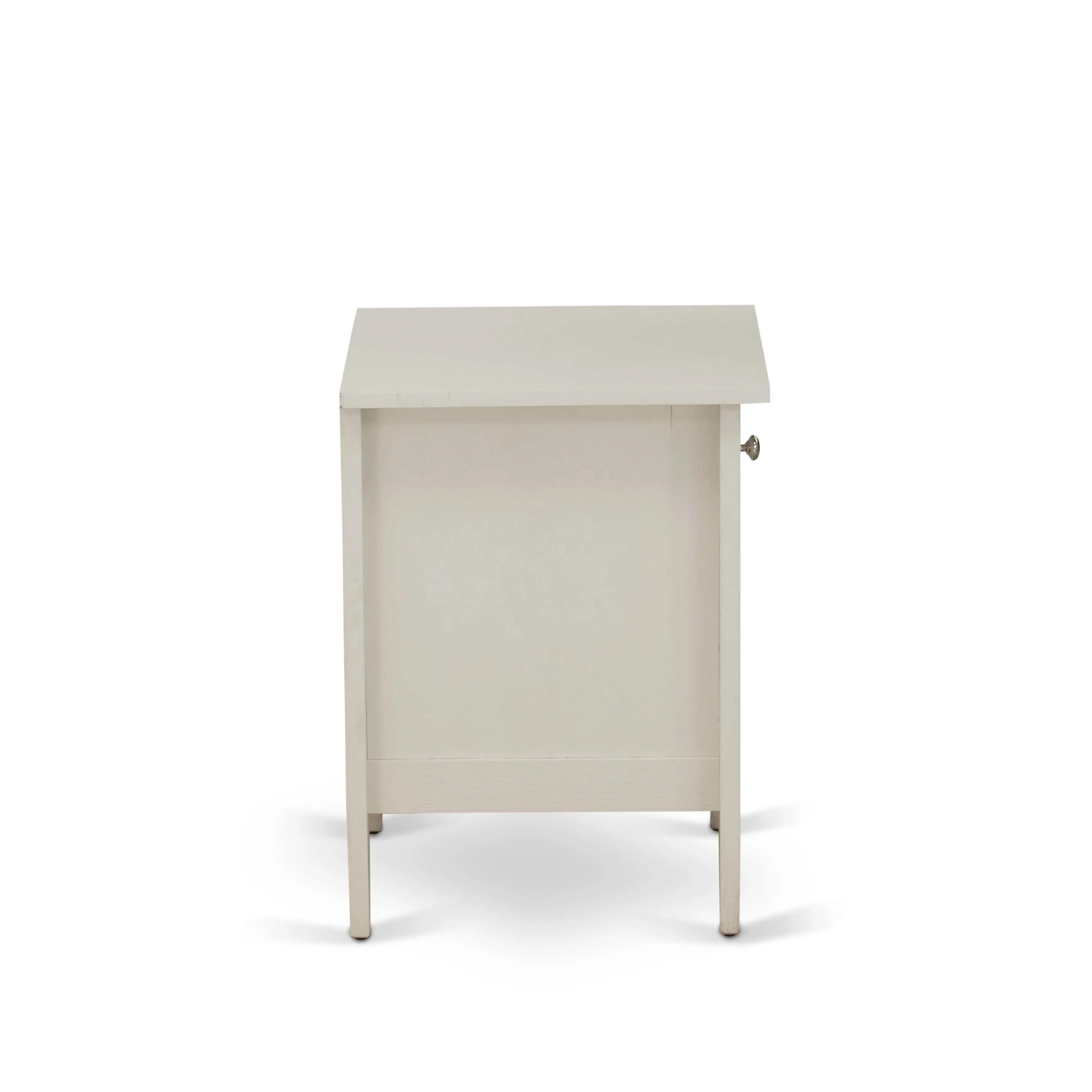 NL19K-2GA0C Juego de dormitorio moderno de 3 piezas: cama king size con botones capitoné, cabecera tapizada en tela de terciopelo blanco y mesita de noche con acabado en crema mantequilla cepillado con alambre.
