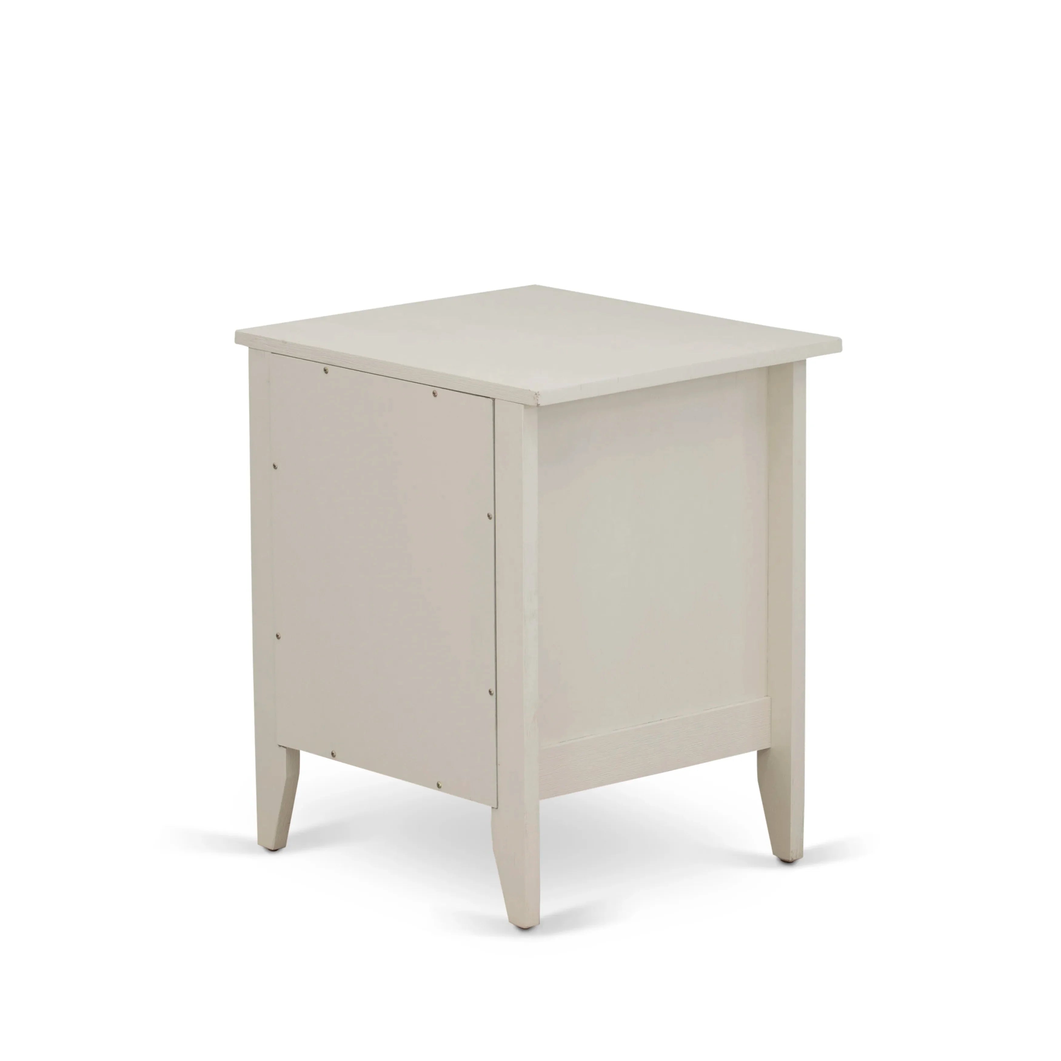 NL19K-2GA0C Juego de dormitorio moderno de 3 piezas: cama king size con botones capitoné, cabecera tapizada en tela de terciopelo blanco y mesita de noche con acabado en crema mantequilla cepillado con alambre.
