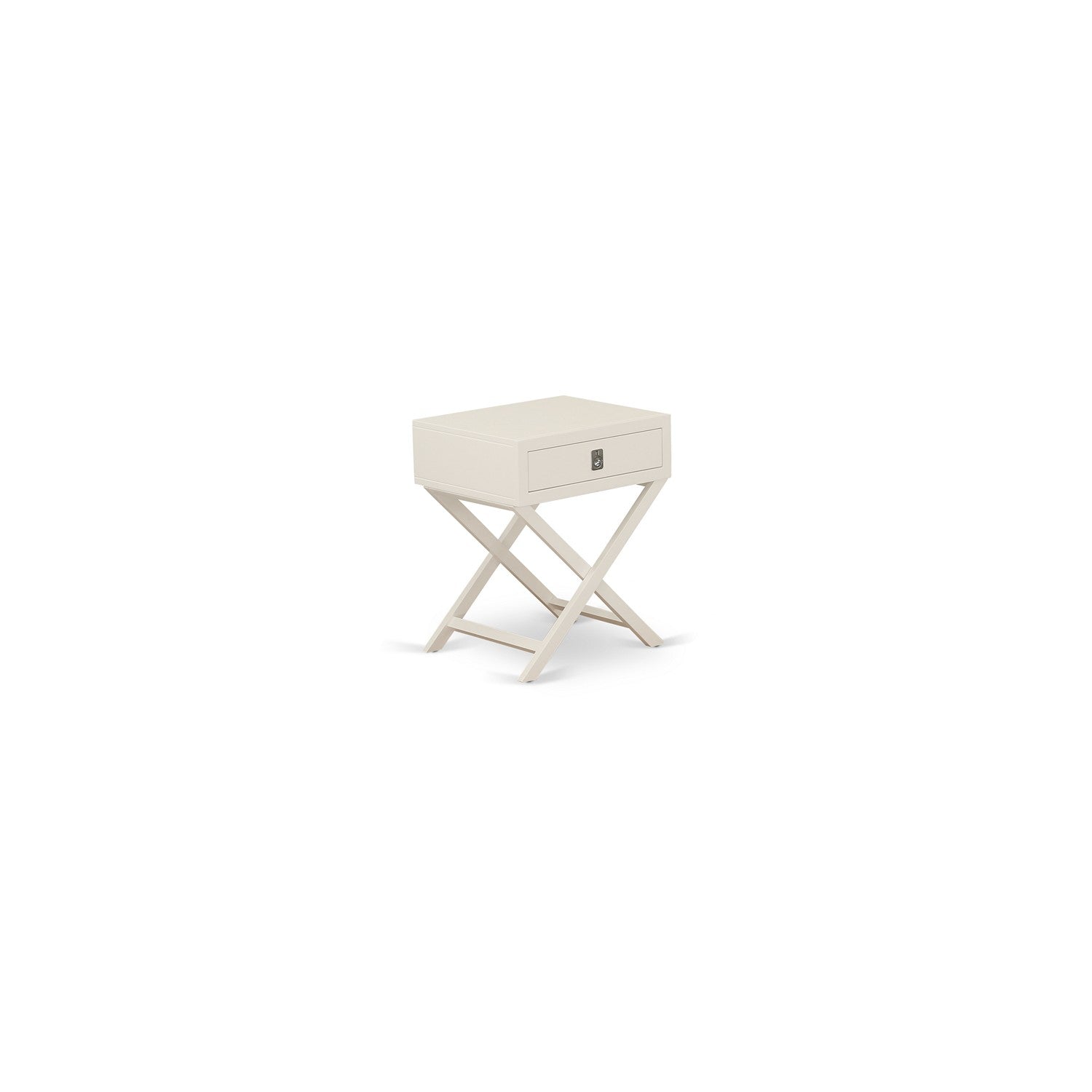 Hamilton Square Night Stand End Table With Drawer in White Finish
