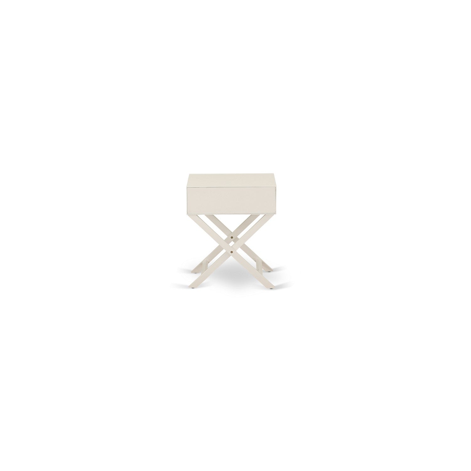 Hamilton Square Night Stand End Table With Drawer in White Finish