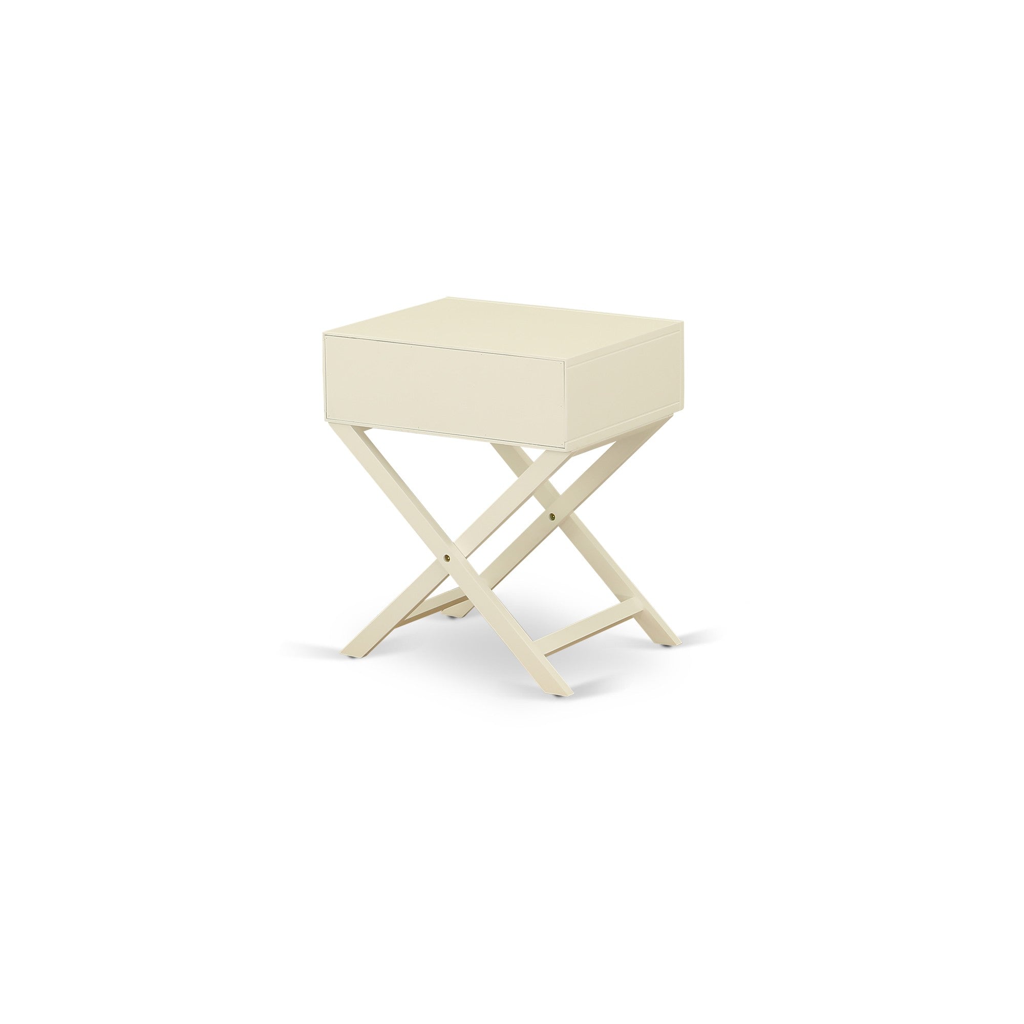 Hamilton Square Night Stand End Table With Drawer in White Finish