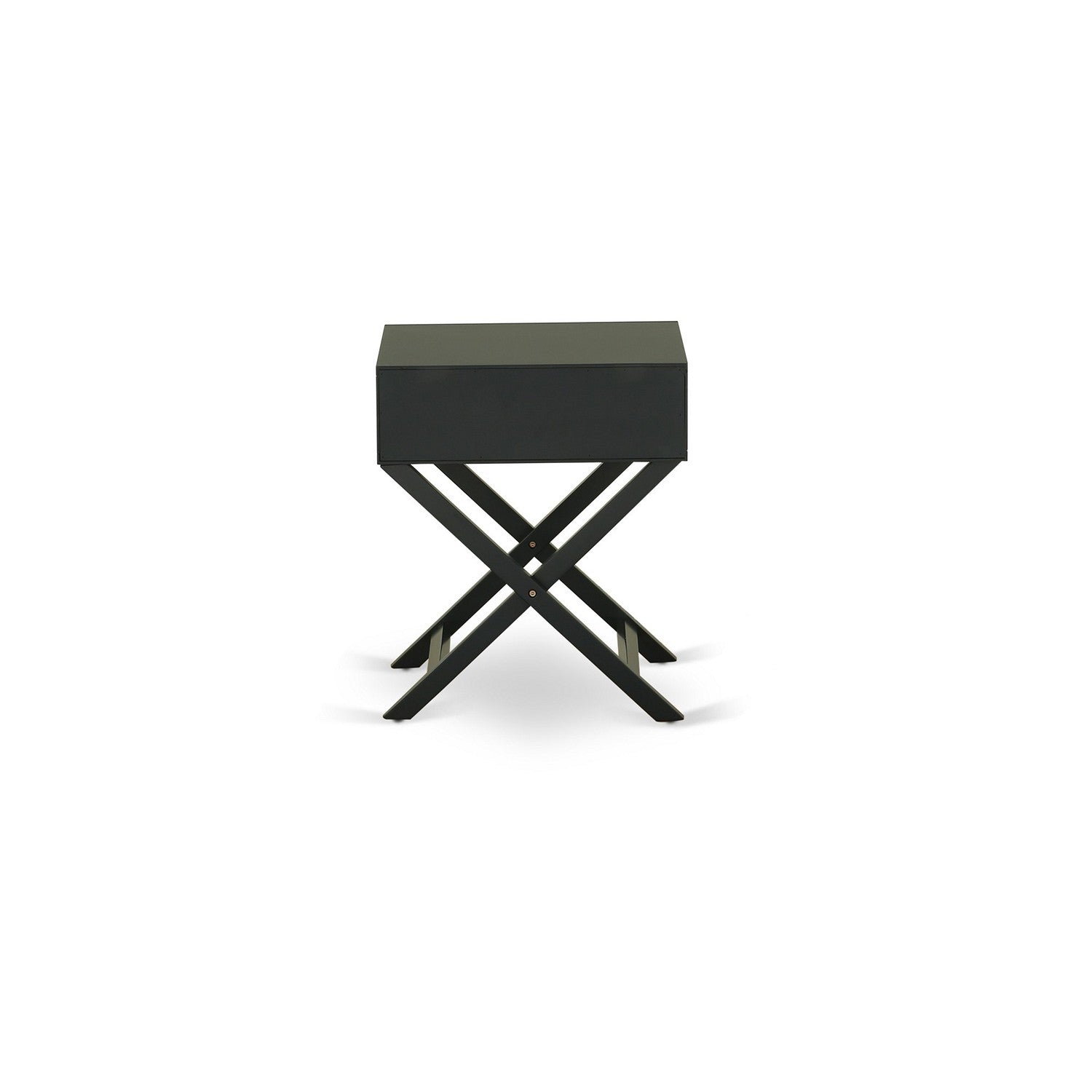 Hamilton Square Night Stand End Table With Drawer in Black Finish