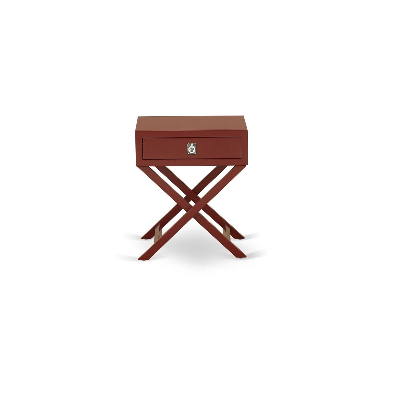 Hamilton Square Night Stand End Table With Drawer in Burgundy Finish