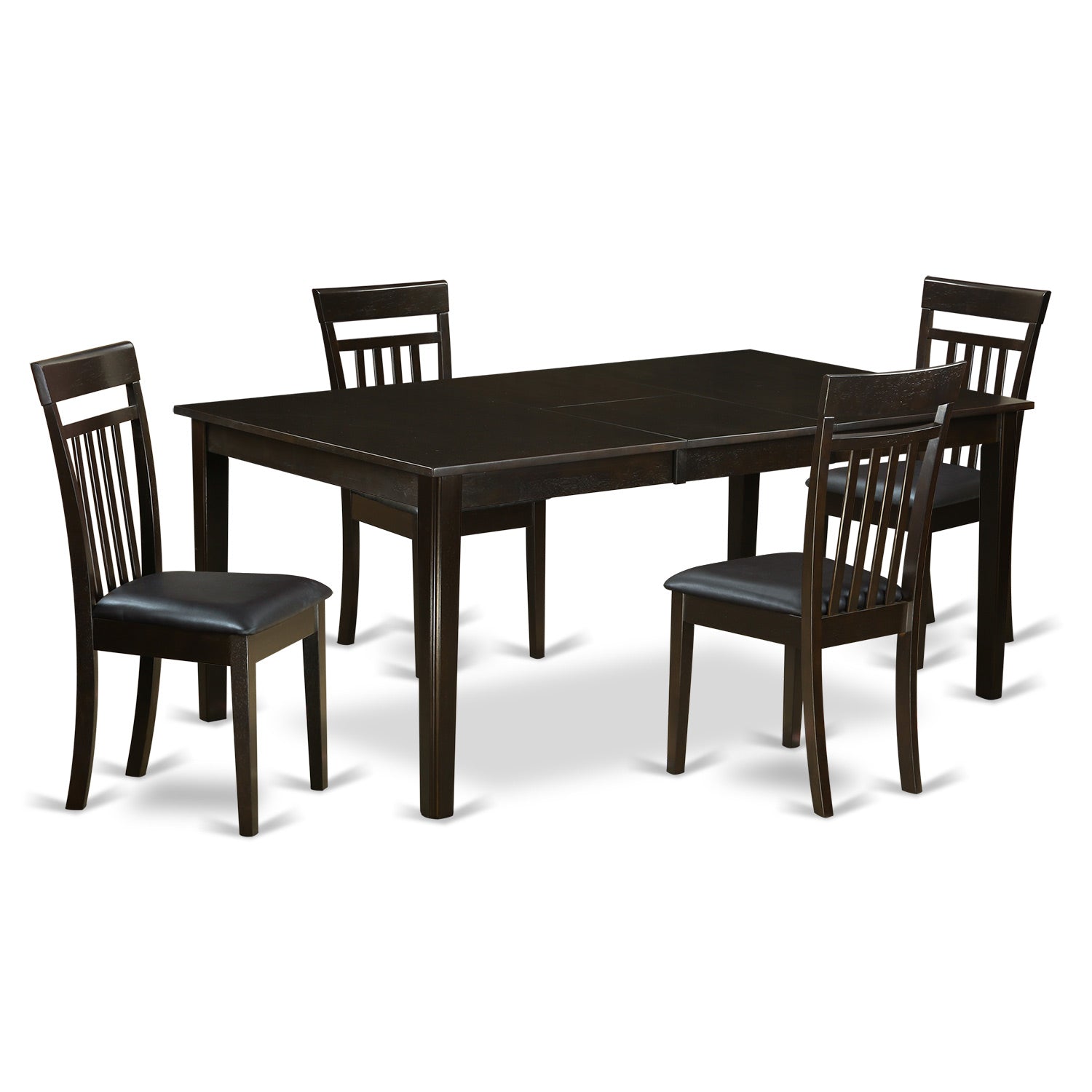 HECA5-CAP-LC 5 Pc Dining room set-Table with Leaf and 4 Dinette Chairs.