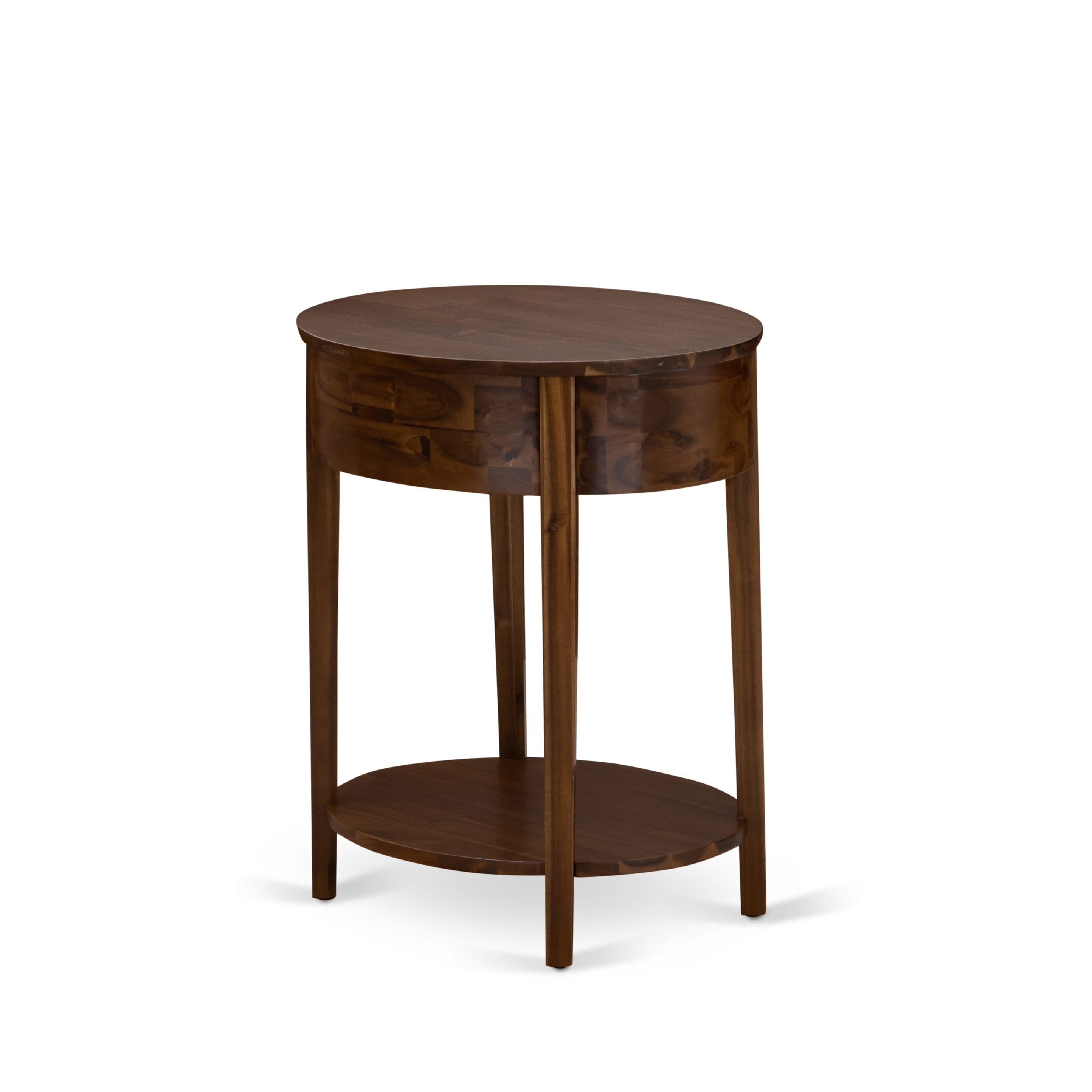 East West Furniture GB25Q-1HI08 2-Piece Wooden Set for Bedroom with Button Tufted Queen Frame and 1 Antique Walnut Mid Century Nightstand - Dark Brown faux Leather with Black Texture and Black Legs