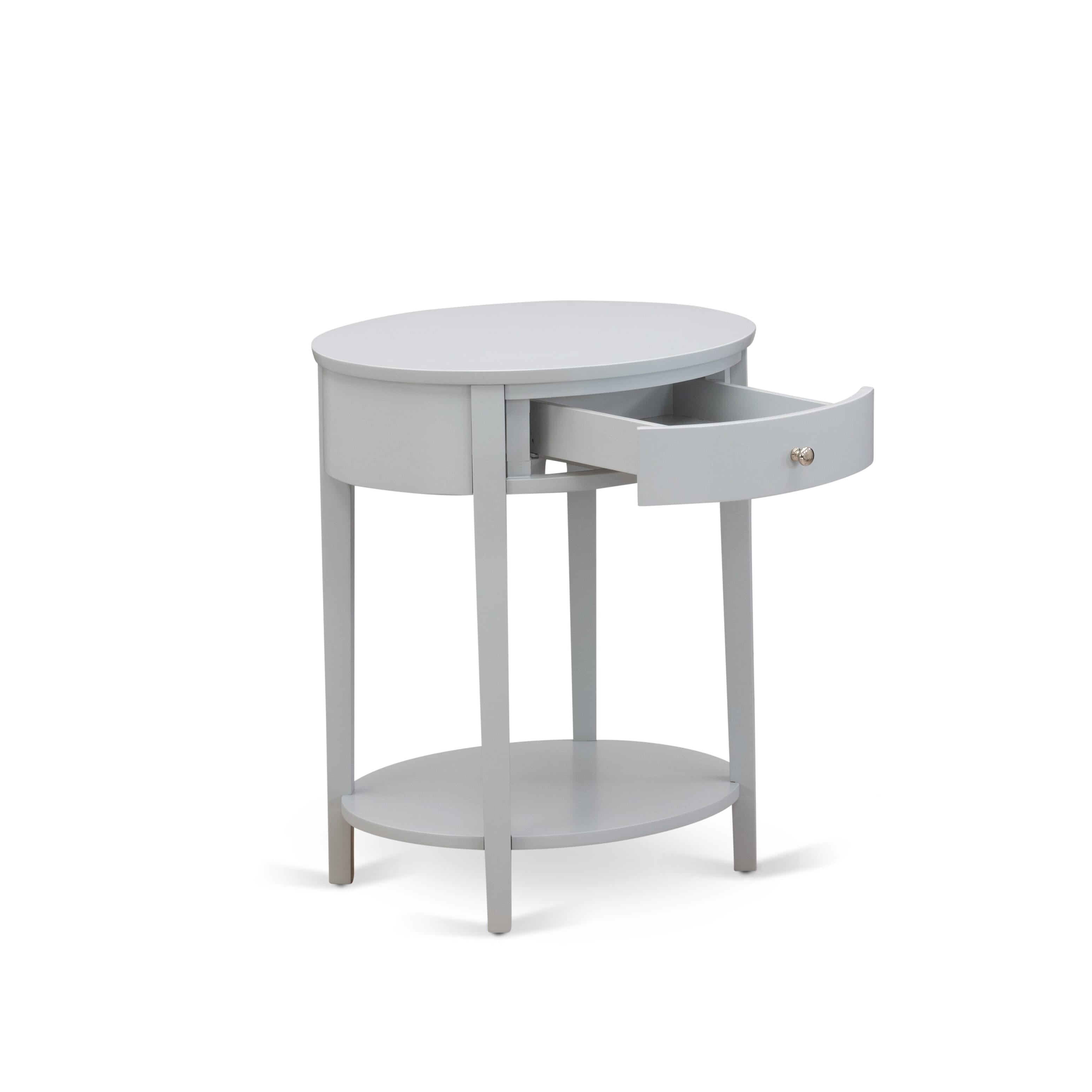 East West Furniture HI-14-ET Mid Century Nightstand with 1 Mid Century Modern Drawer, Stable and Sturdy Constructed - Urban Gray Finish
