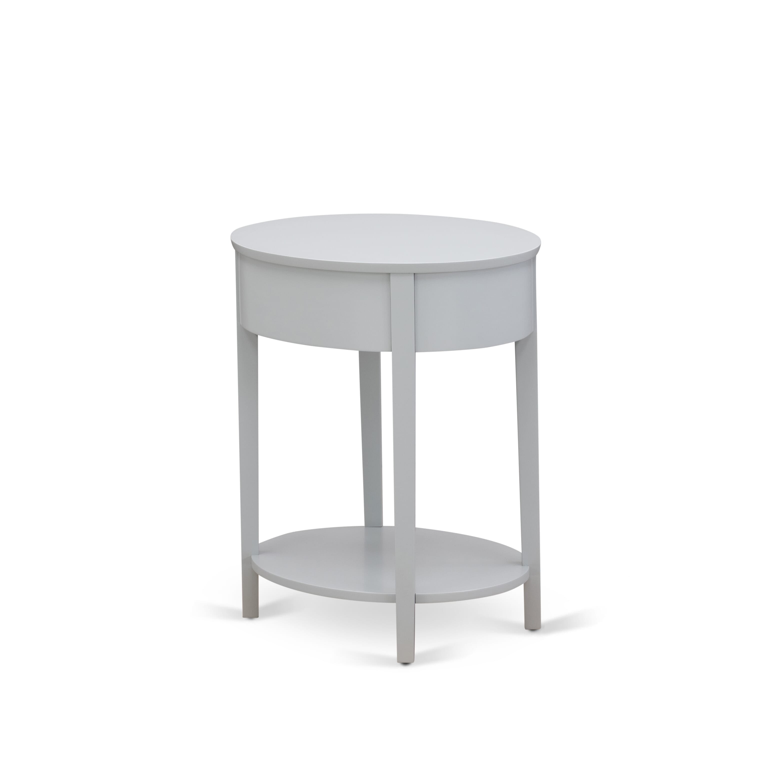 East West Furniture NL19K-1HI14 2 Piece Bedroom Set - King Size Button Tufted Bed - Linen white Velvet Fabric Upholstered Headboard and an Urban Gray Finish Nightstand