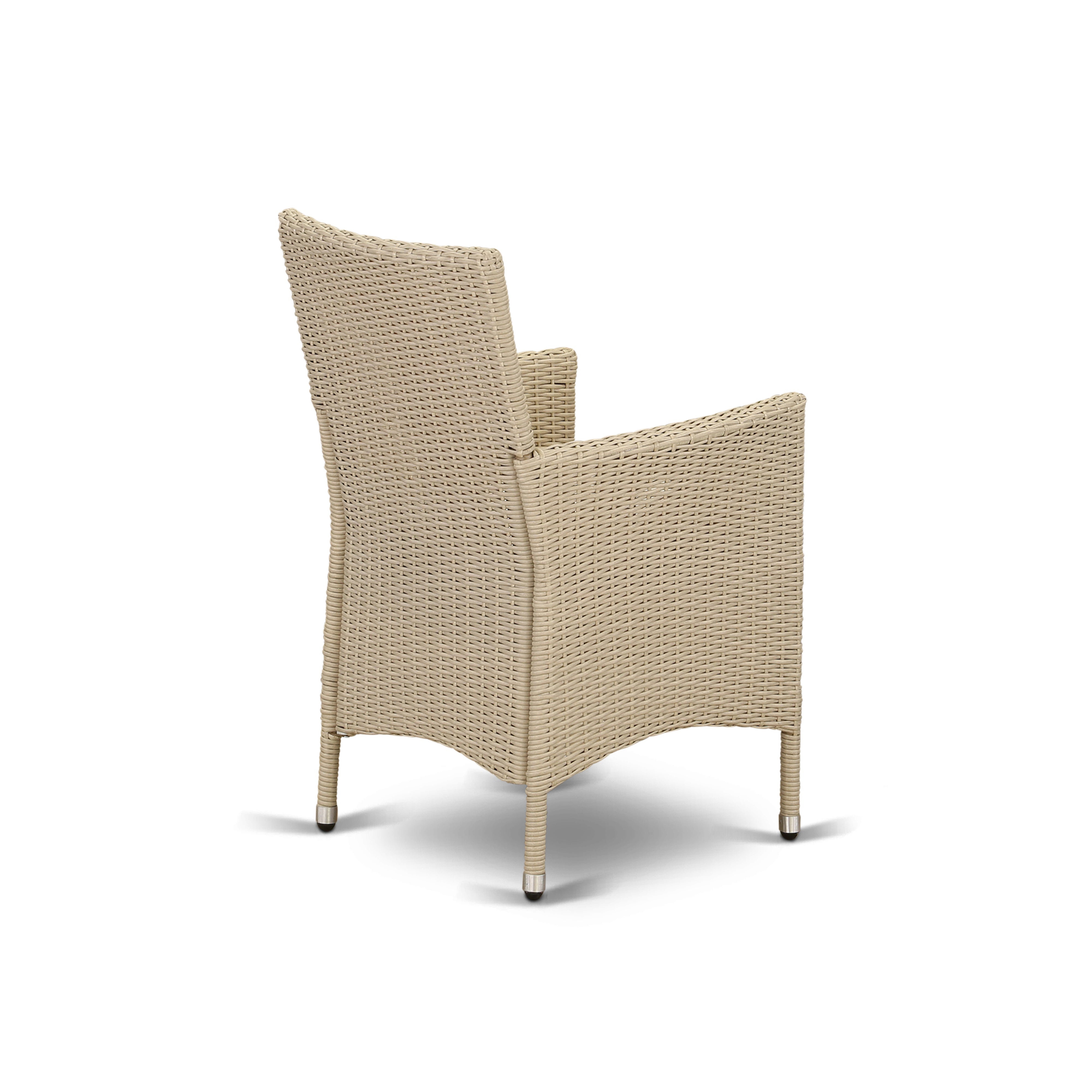 East West Furniture VLVL5-53V Juego de muebles de patio de mimbre para exterior de 5 piezas Incluye una mesa de comedor de bistró rectangular con tapa de vidrio y 4 sillones de balcón con cojín