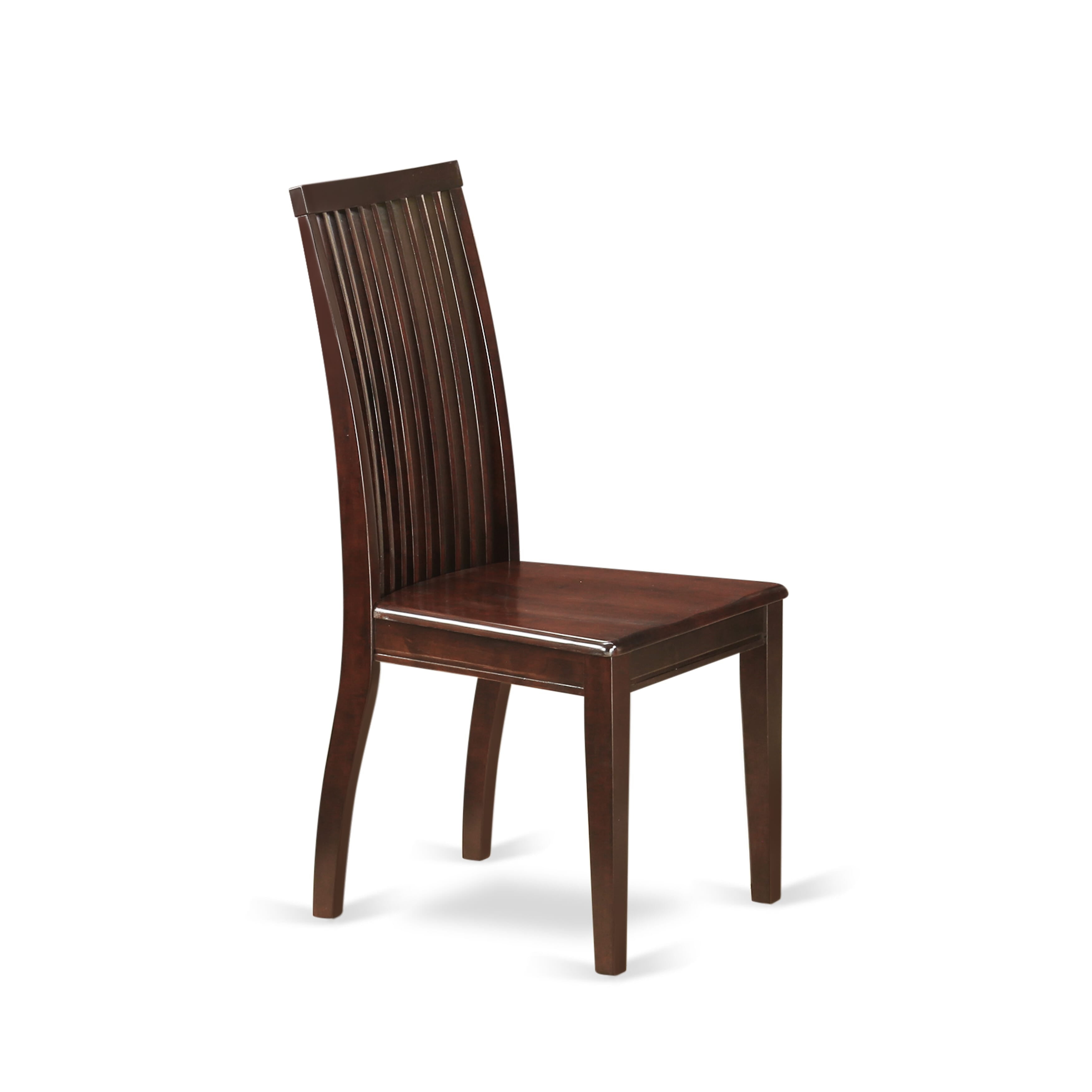 East West Furniture NDIP3-MAH-W 3Pc Dinette Set Includes a Small Dining Table and 2 Dinette Chairs with Rubberwood Seat and Slat Back, Mahogany Finish