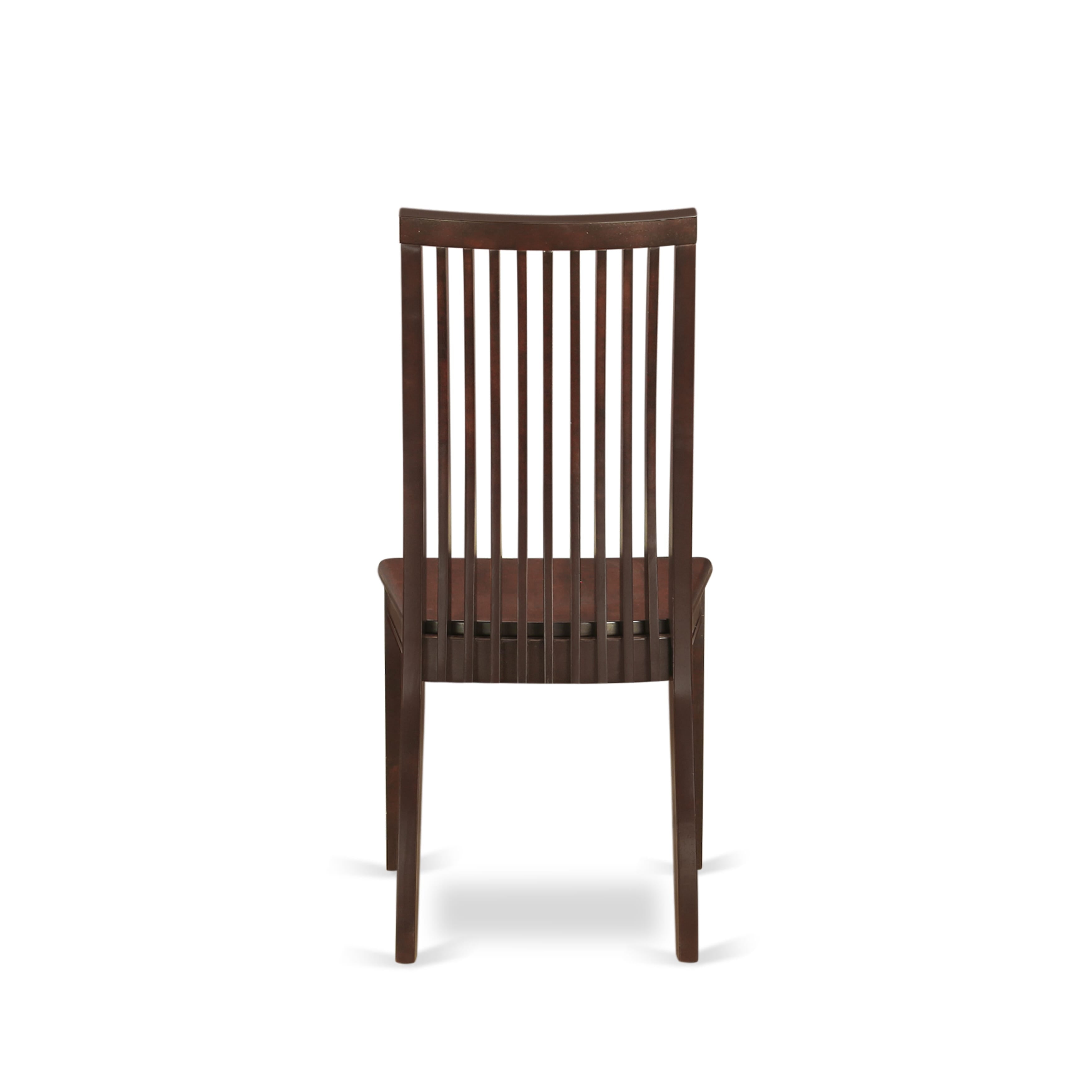 East West Furniture NDIP3-MAH-W 3Pc Dinette Set Includes a Small Dining Table and 2 Dinette Chairs with Rubberwood Seat and Slat Back, Mahogany Finish