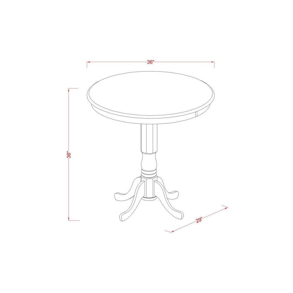 JAVN3-WHI-W 3 Pc counter height Dining set-counter height Table and 2 Kitchen Chairs