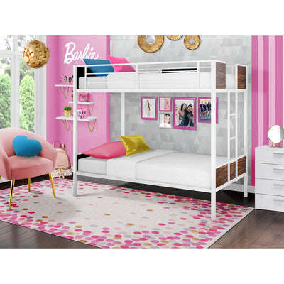 LYT0WHI Lynfield Twin Bunk Bed in powder coating white color