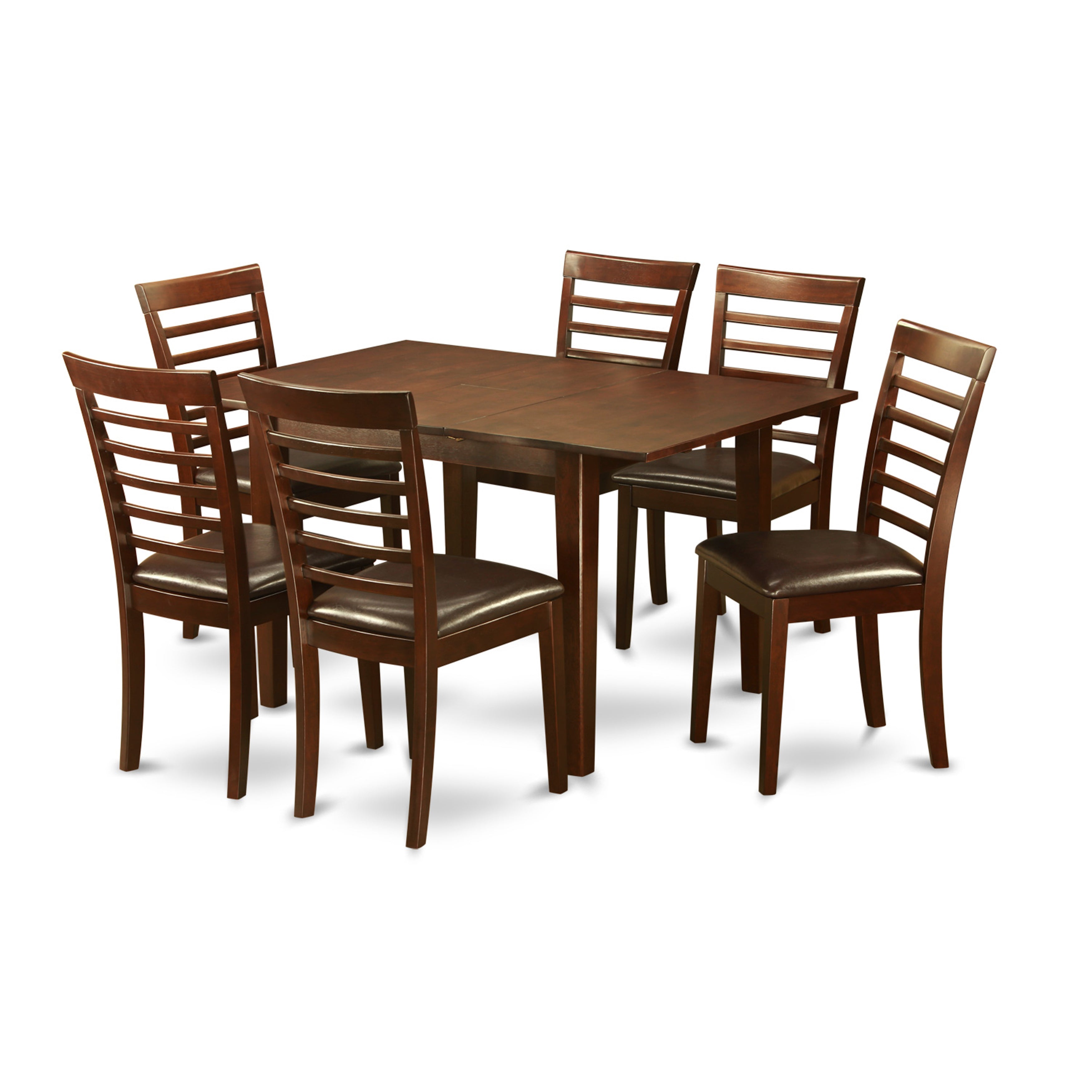 MILA7-MAH-LC 7 Pc small Kitchen Table set-small Kitchen Table and 6 Dining Chairs