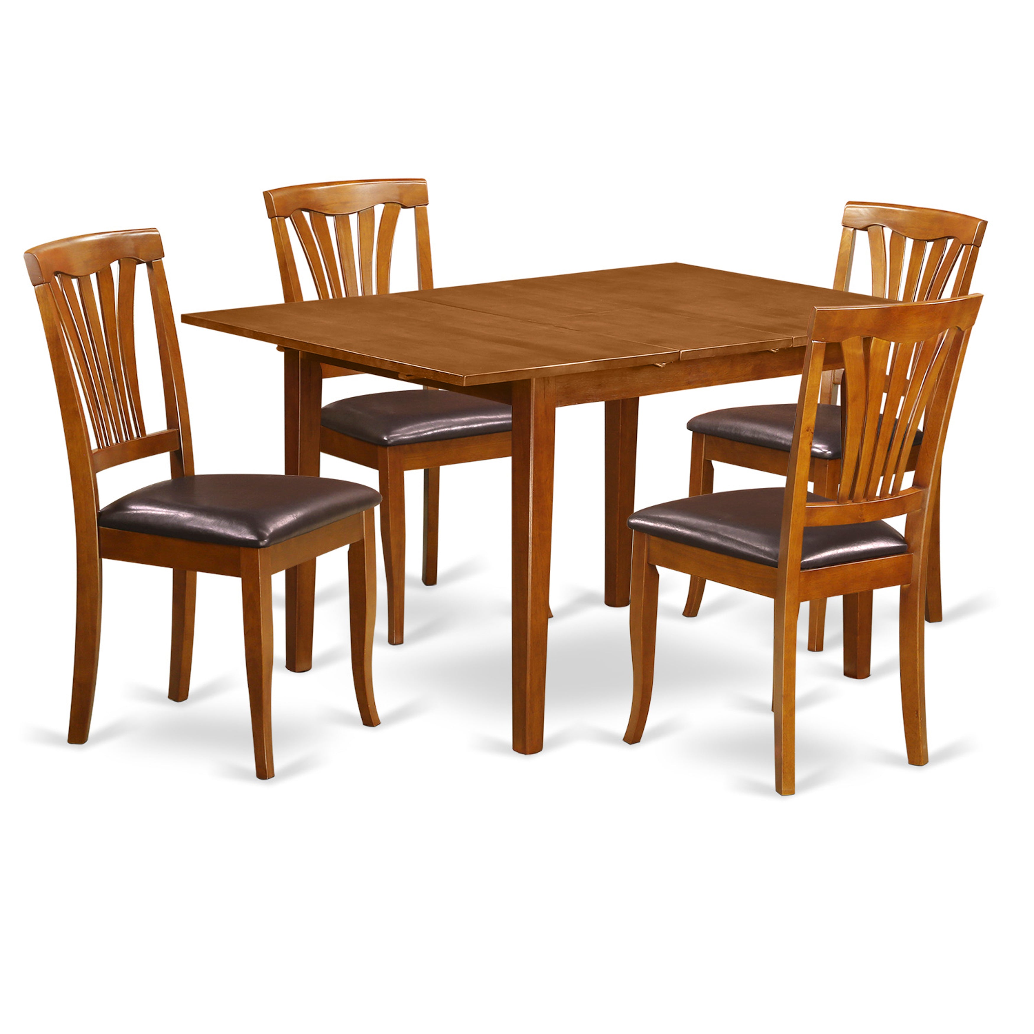 MLAV5-SBR-LC 5 Pc dinette set- Tables for small spaces and 4 Kitchen Chairs