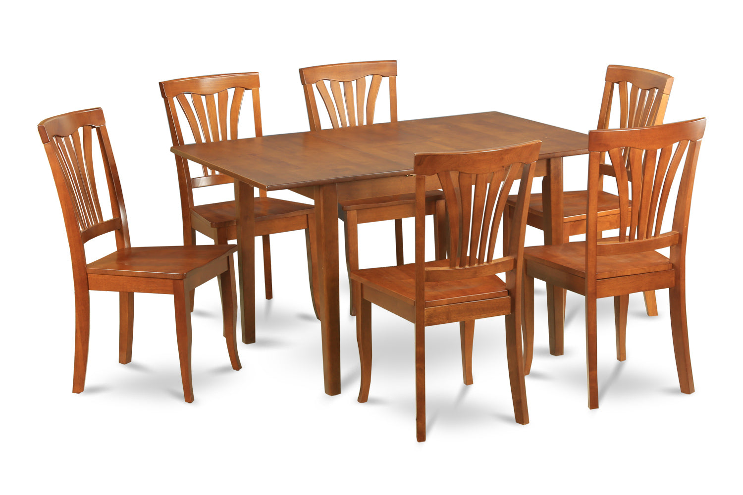 MLAV7-SBR-W 7 Pc Kitchen nook Dining set-small Dining Tables and 6 Kitchen Chairs