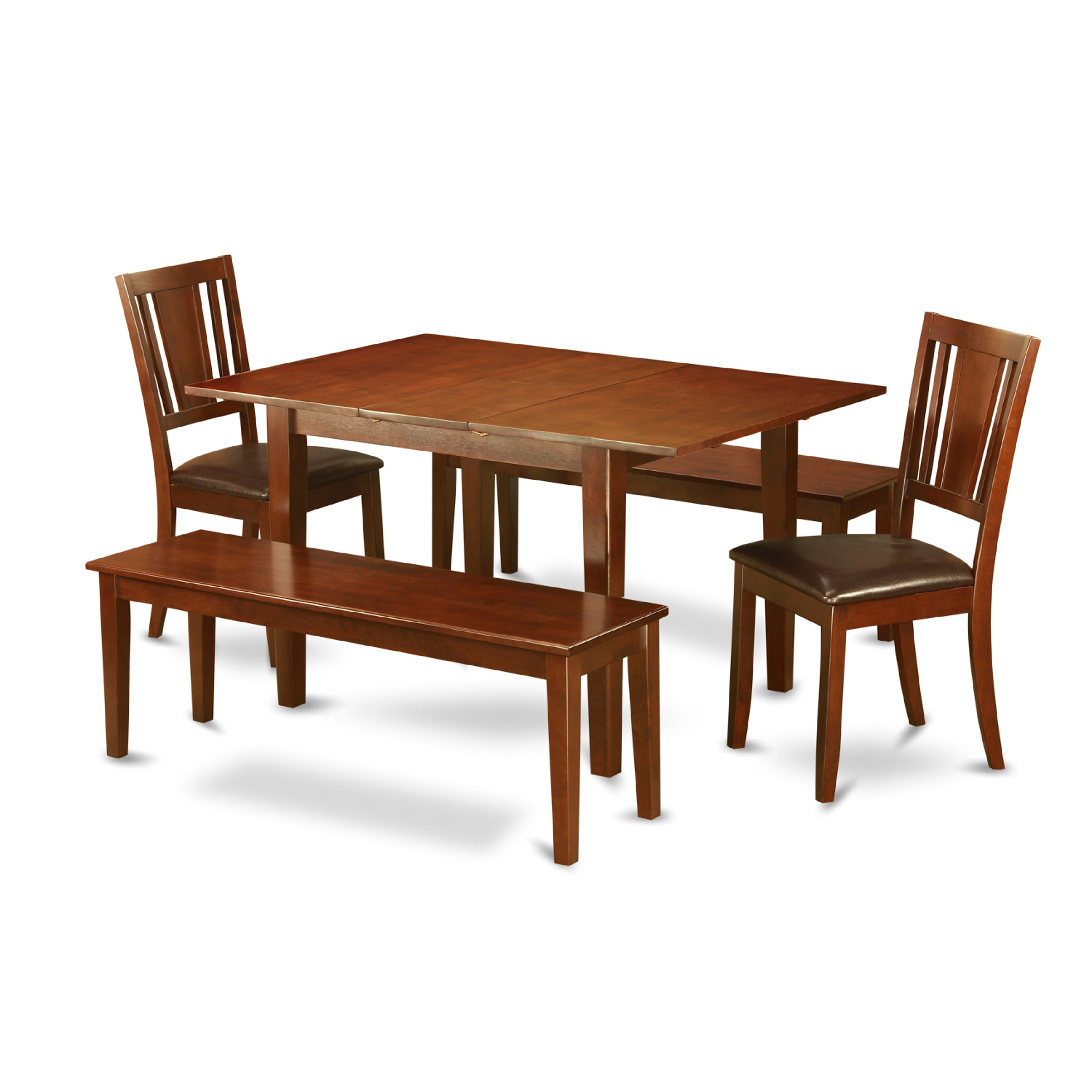 MLDU5D-MAH-LC 5 Pc Kitchen dinette set-small Dining Tables plus 2 Dining Chairs and 2 Benches