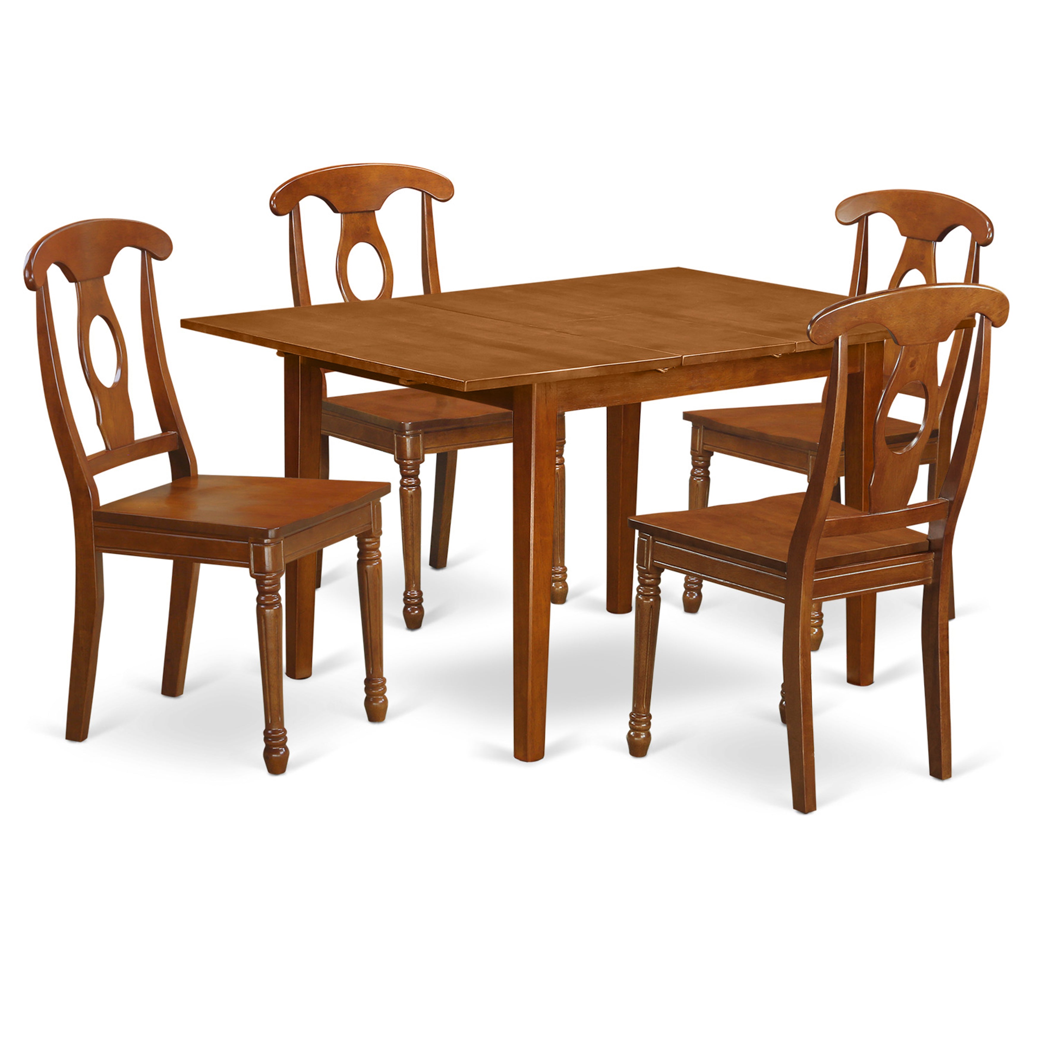 MLNA5-SBR-W 5 Pc small Kitchen Table set-Kitchen Table and 4 Kitchen Chairs