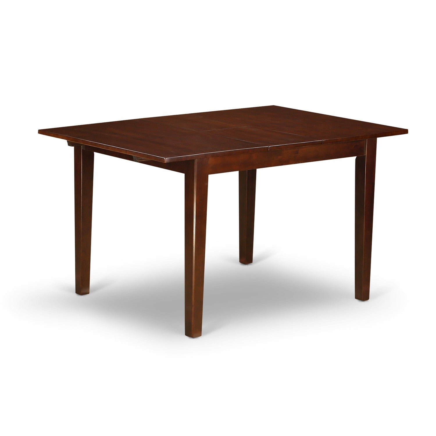 El juego de comedor de 5 piezas MLIP5-MAH-W de East West Furniture incluye una mesa de comedor rectangular con diseño de hojas de mariposa y 4 sillas de cocina.