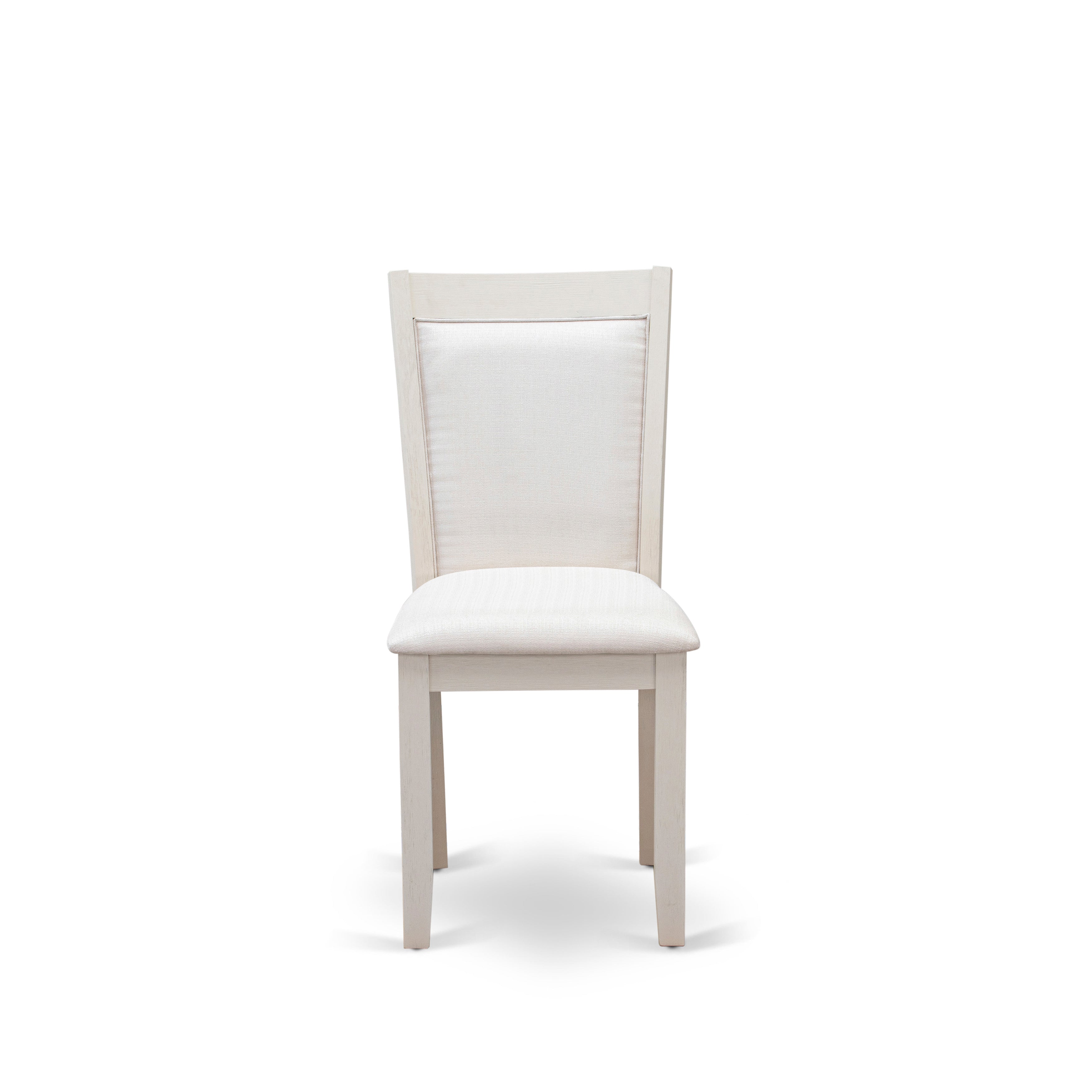 Sillas de comedor Monza Parson MZC0T01 de East West Furniture, tapizadas en tela de lino color crema