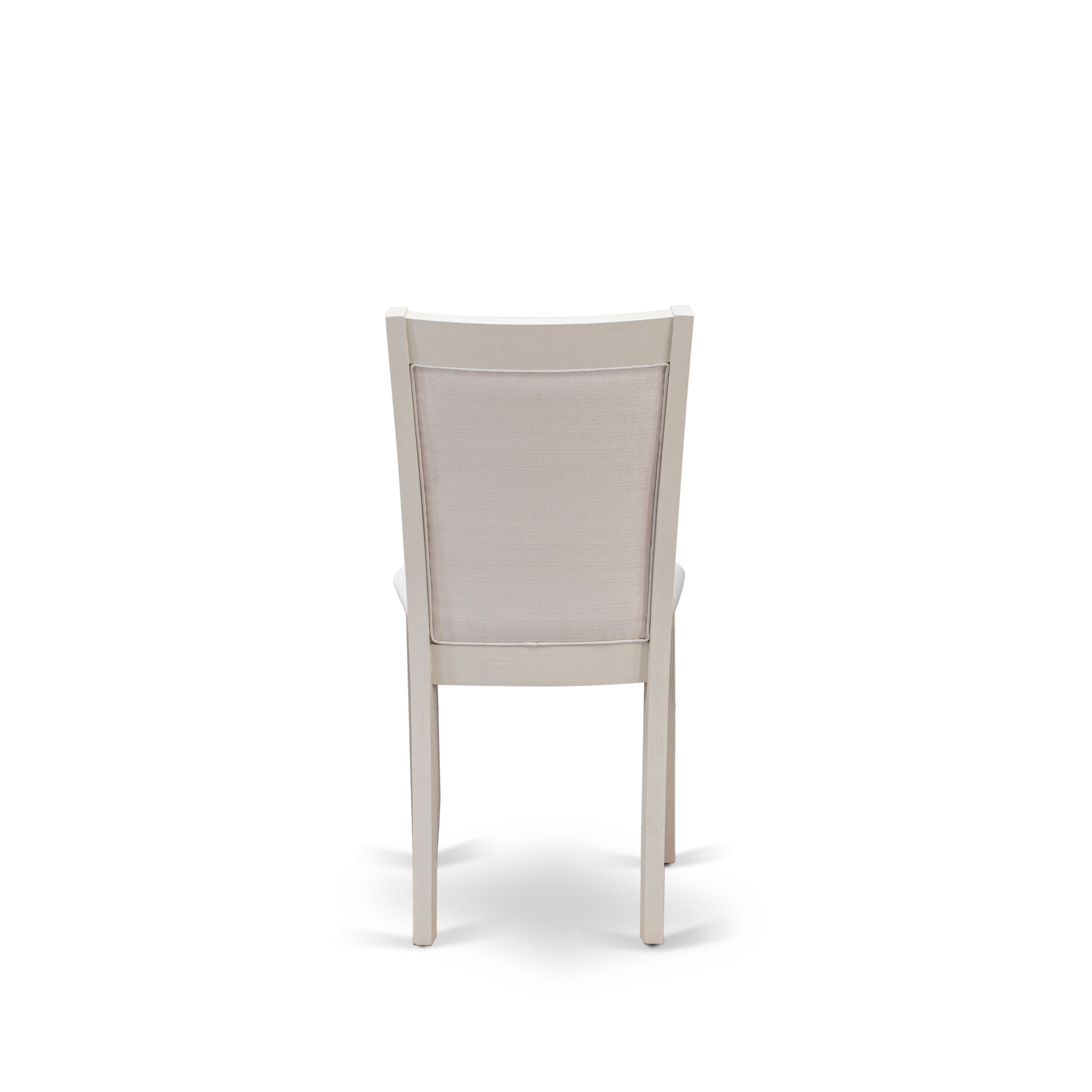 Sillas de comedor Monza Parson MZC0T01 de East West Furniture, tapizadas en tela de lino color crema