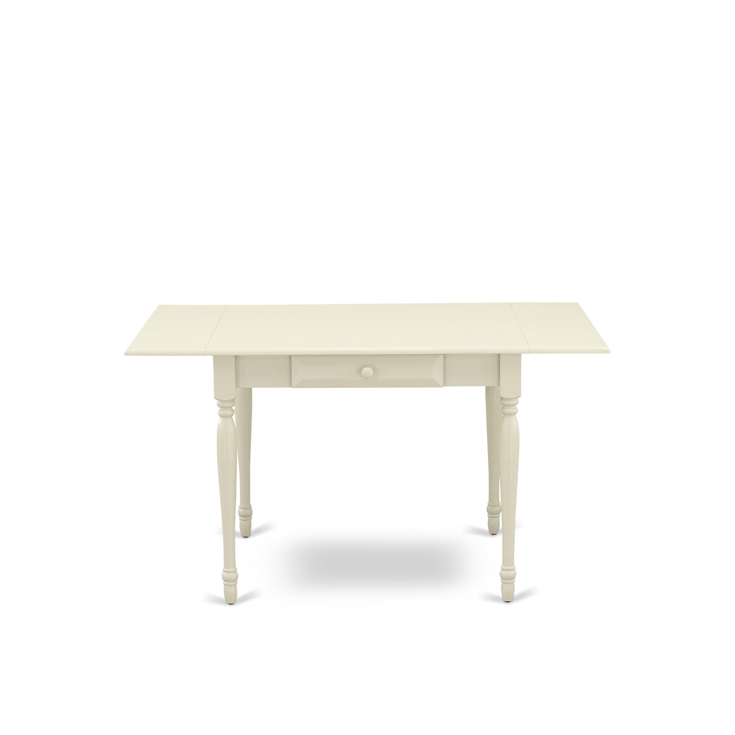 Juego de mesa de comedor East West Furniture 1MZAB3-LWH-64 de 3 piezas para 2. Incluye una mesa de comedor pequeña y 2 sillas Parsons de cuero sintético blanco, mesa abatible con respaldo completo y acabado blanco lino.