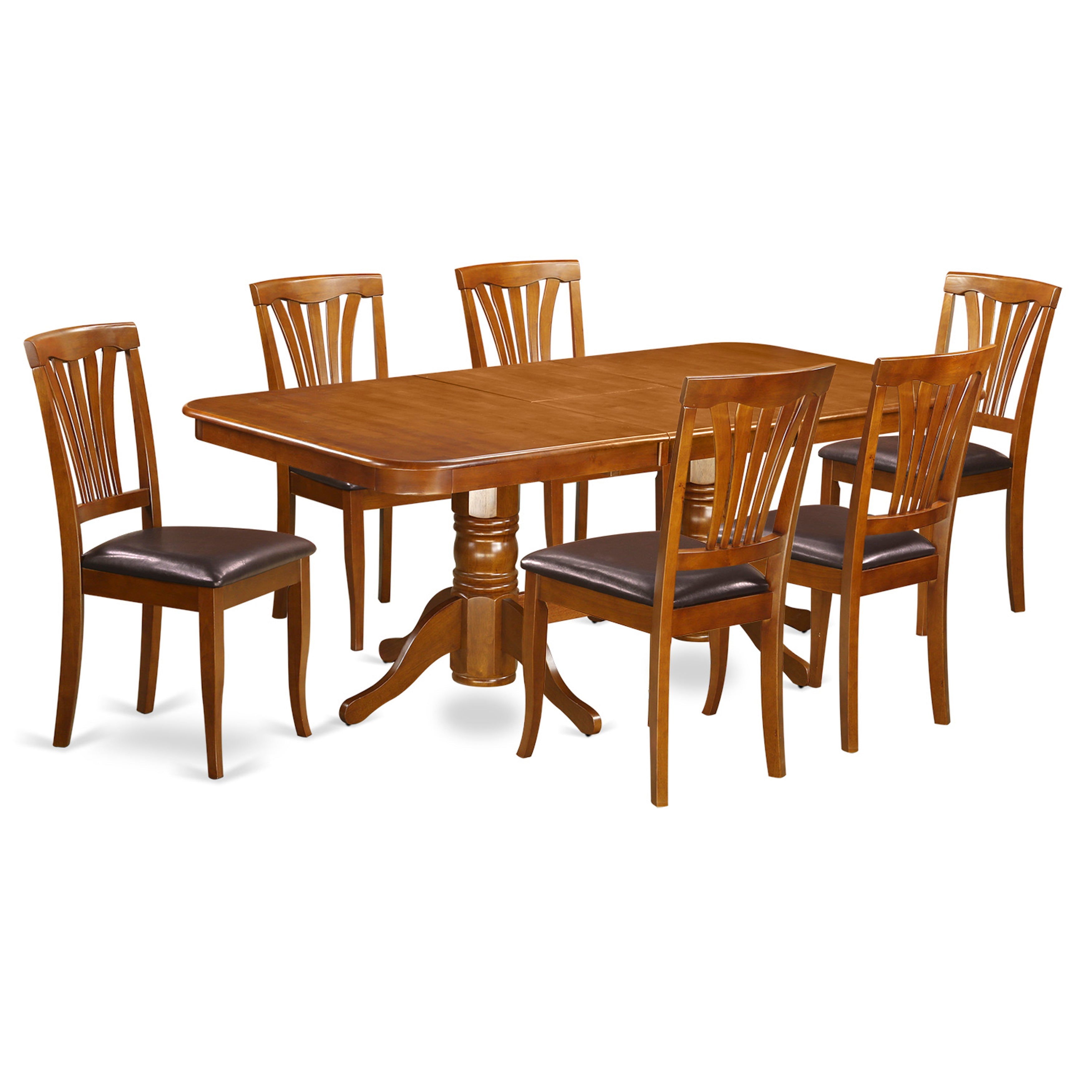 NAAV7-SBR-LC 7 PC Dining room set Table and 6 Chairs for Dining