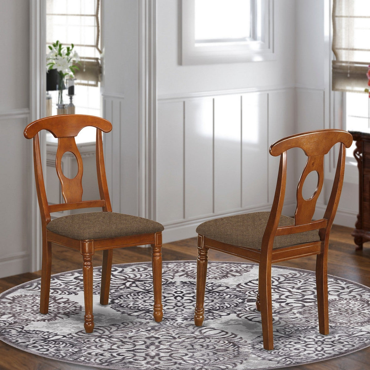 East West Furniture NAC SBR C Napoleon Kitchen Dining Chairs