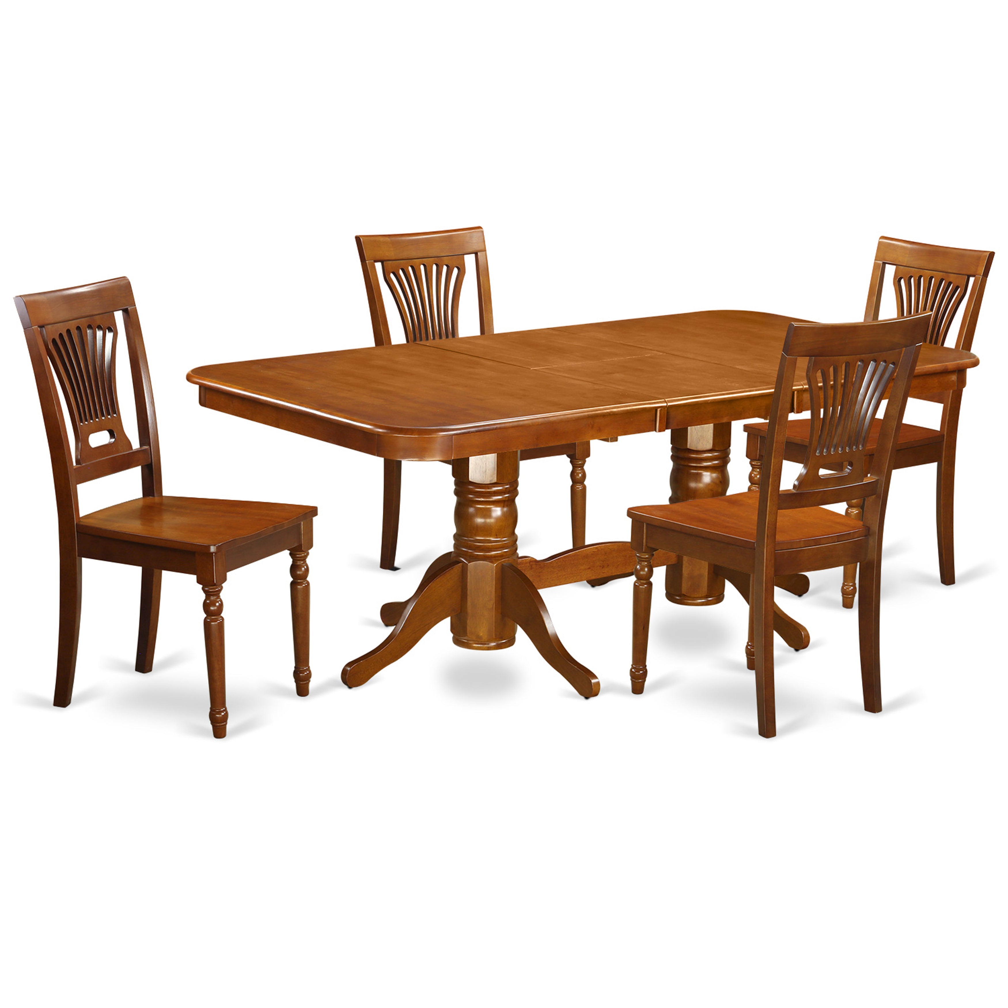 NAPL5-SBR-W 5 Pc Dining room set Dining Table and 4 Dining Chairs