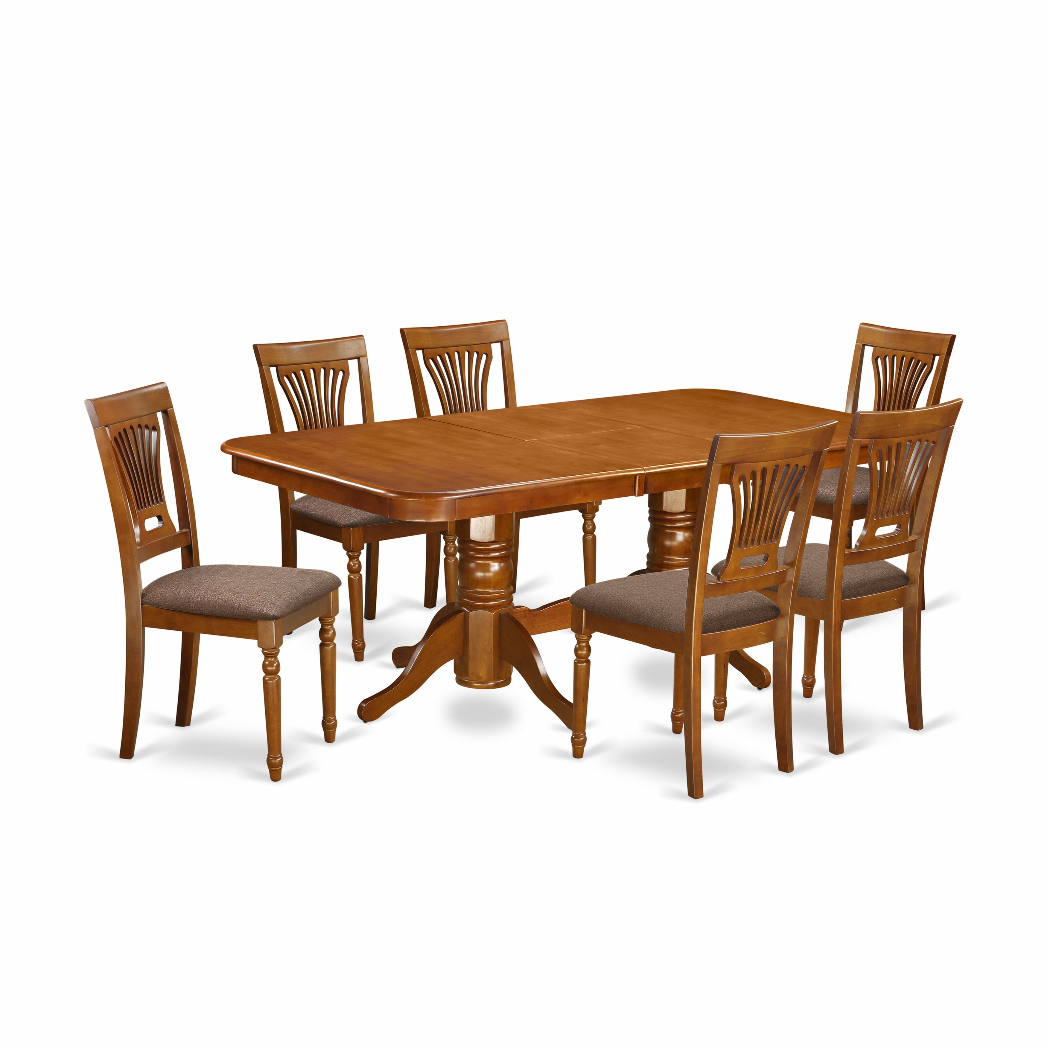 NAPL7-SBR-C 7 Pc Dining room set-Dining Table and 6 Dining Chairs