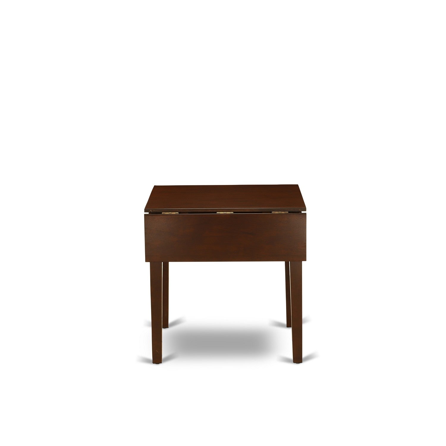 El juego de mesa de comedor de 5 piezas East West Furniture NDEN5-MAH-66 incluye una mesa de comedor rectangular con alas abatibles y 4 sillas tapizadas en piel sintética marrón.