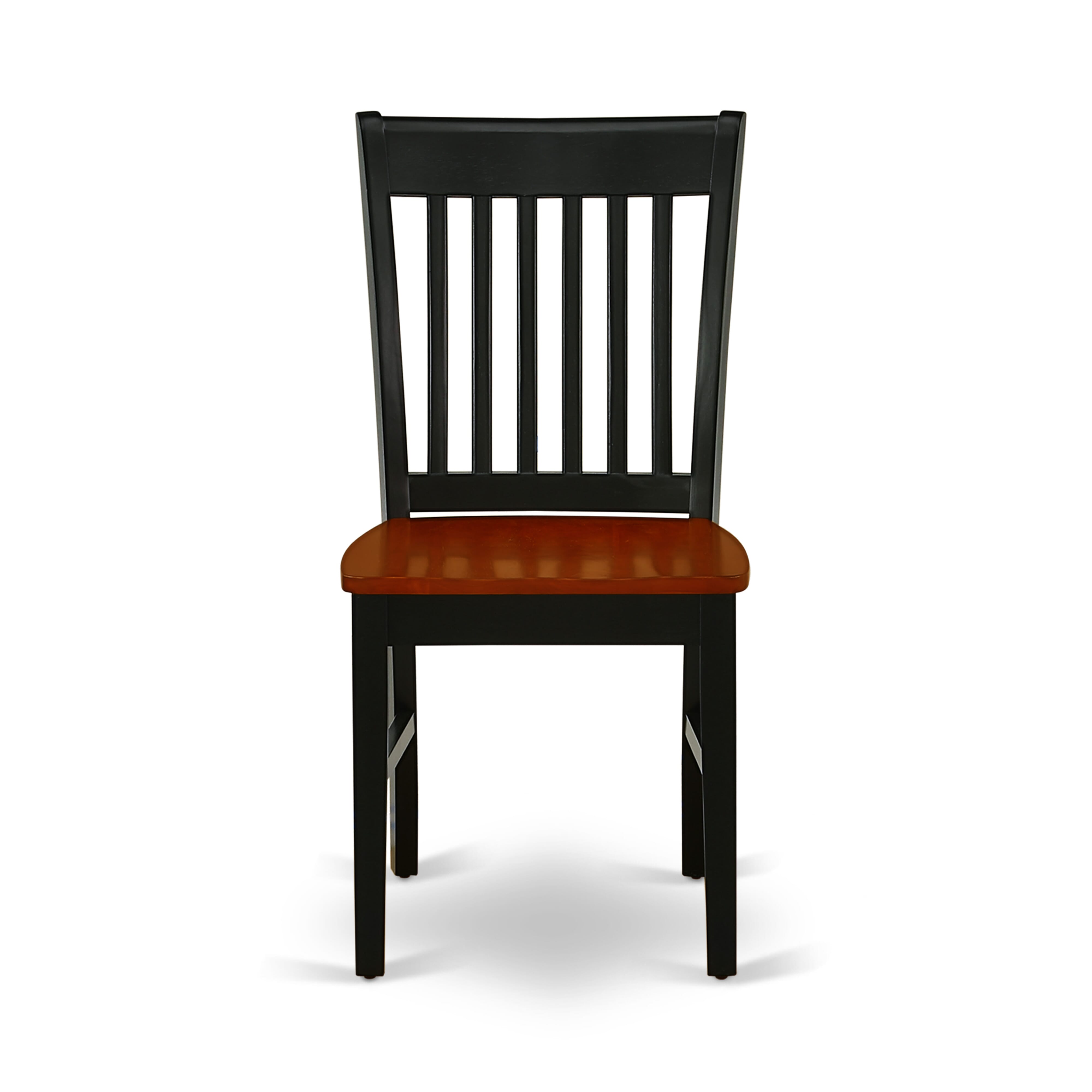 East West Furniture MZNO3-BCH-W 3 Pieces Kitchen Table set - Strong Two 9-Inch Drop Down Leaves Real Wood Kitchen Table and 2 Hardwood Seat Dining Chairs, Black and Cherry Finish