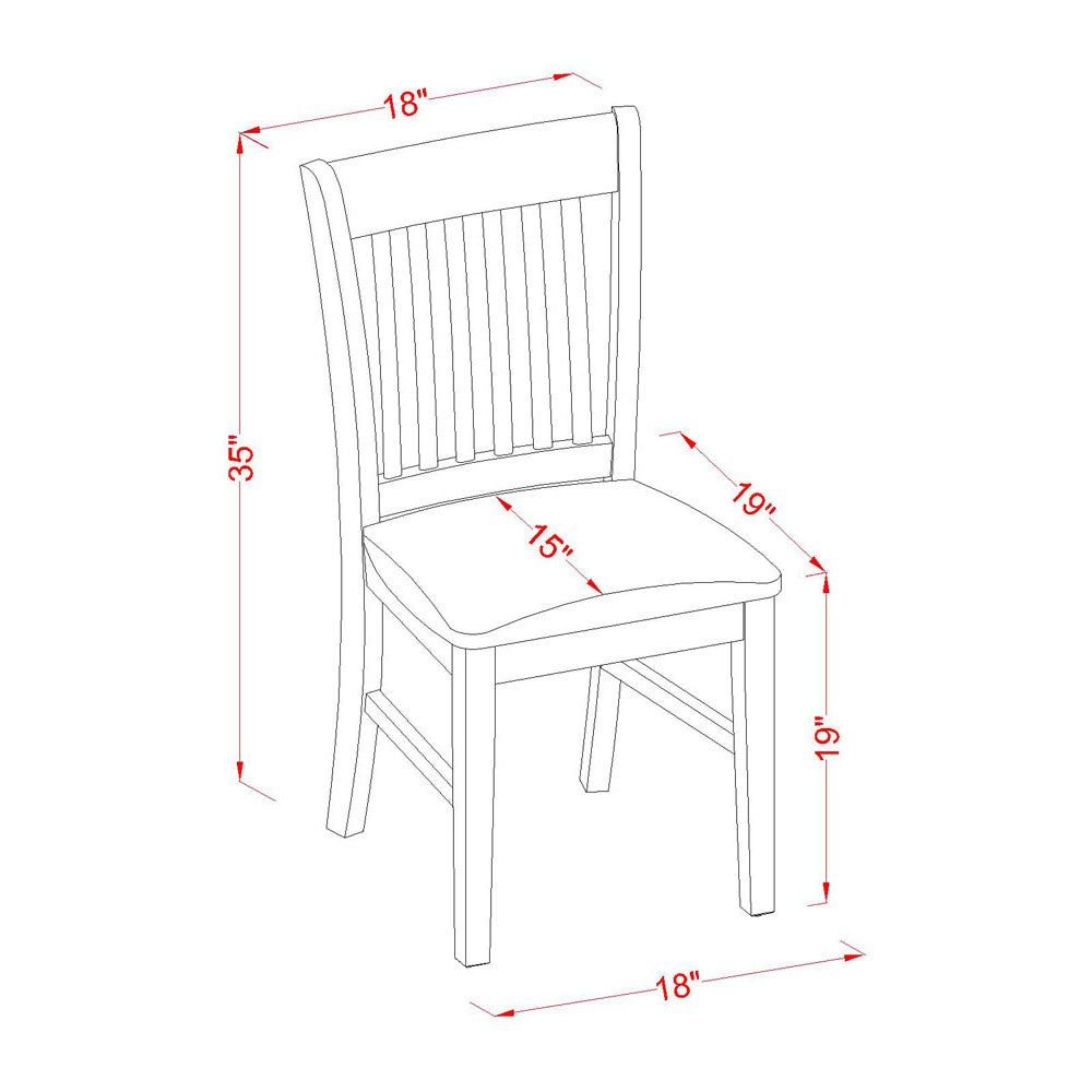 NFC-MAH-C Norfolk Dining room chair Fabric Seat -Mahogany Finish. - Set of 2
