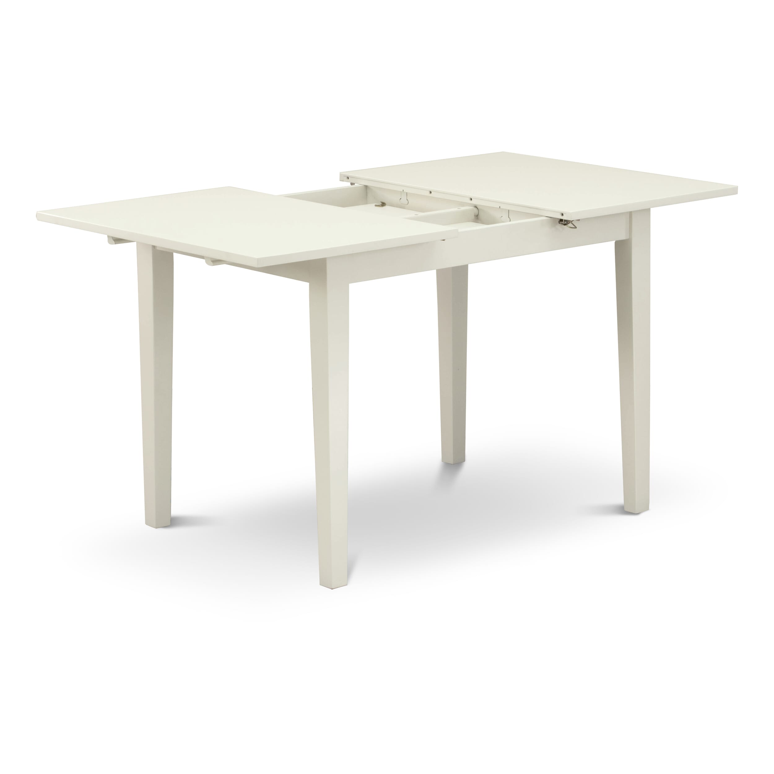 Juego de muebles de comedor de 3 piezas East West Furniture NOGR3-WHI-W. Contiene una mesa de cocina rectangular con hojas de mariposa y 2 sillas de comedor.