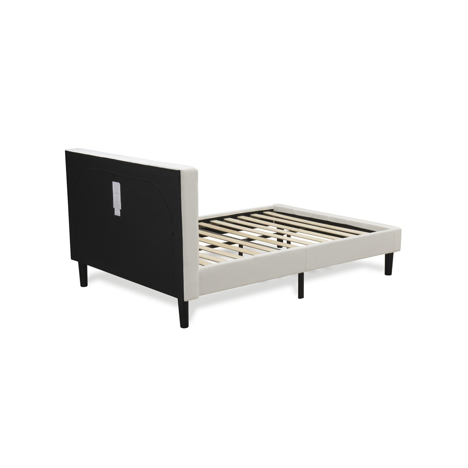 East West Furniture NL19F-1GA13 2 Piece Full Size Bed Set - Button Tufted Platform Bed Frame - Linen white Velvet Fabric Upholstered Headboard and a Burgundy Finish Nightstand
