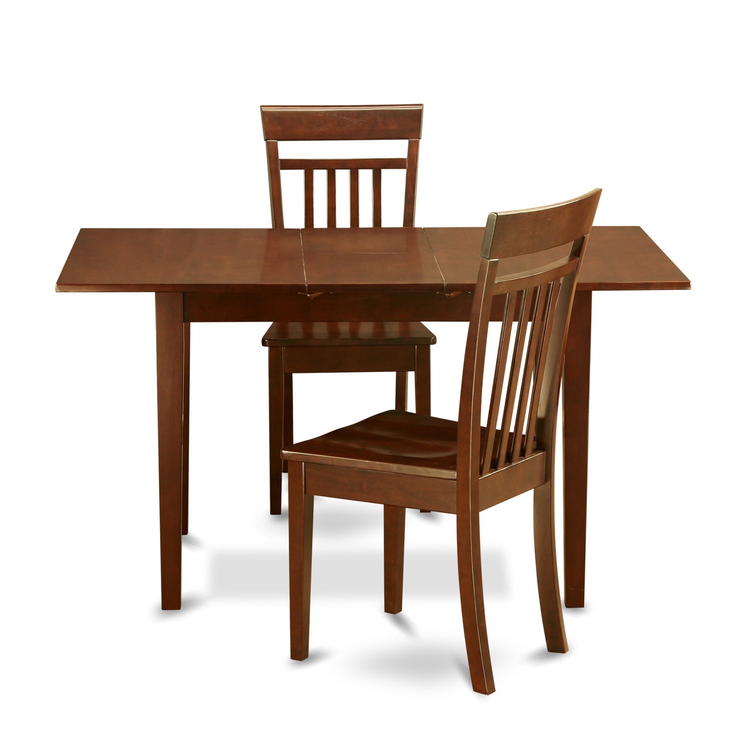 NOCA3-MAH-W 3 Pc Kitchen table set - Kitchen Table with Leaf and 2 Kitchen Dining Chairs