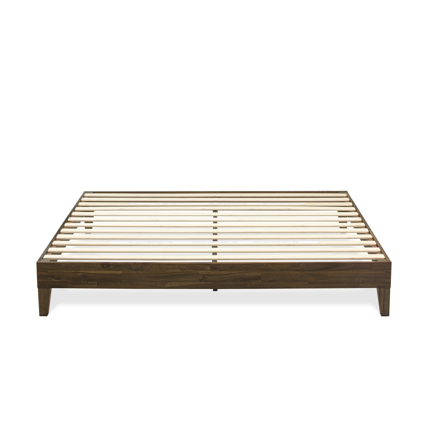 Base de cama East West Furniture NVP-22-K con 4 patas de madera noble y 2 patas centrales adicionales - Acabado nogal