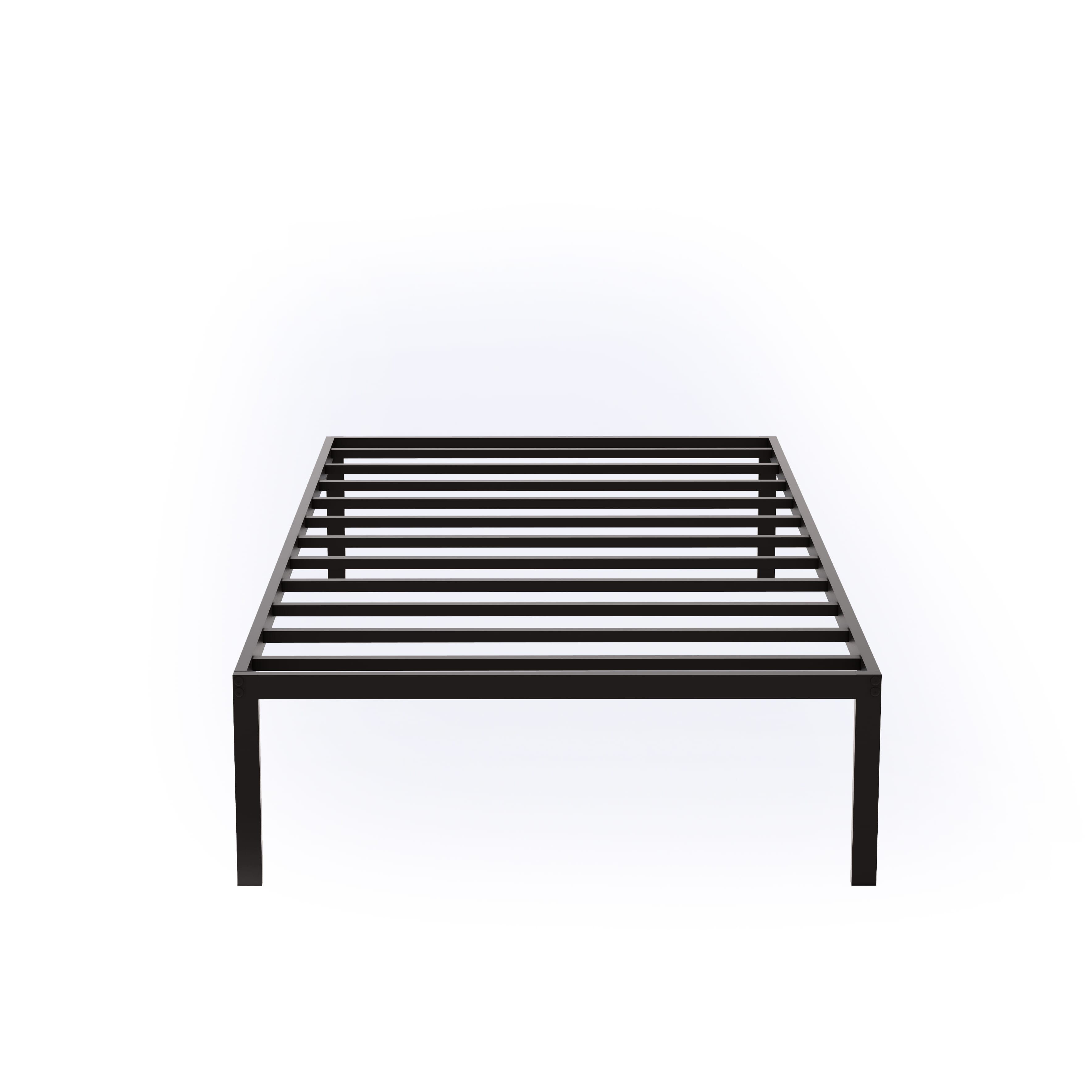 East West Furniture NWTBBLK Norwich - Cama moderna con 4 patas de metal - Magnífica cama con revestimiento en polvo negro