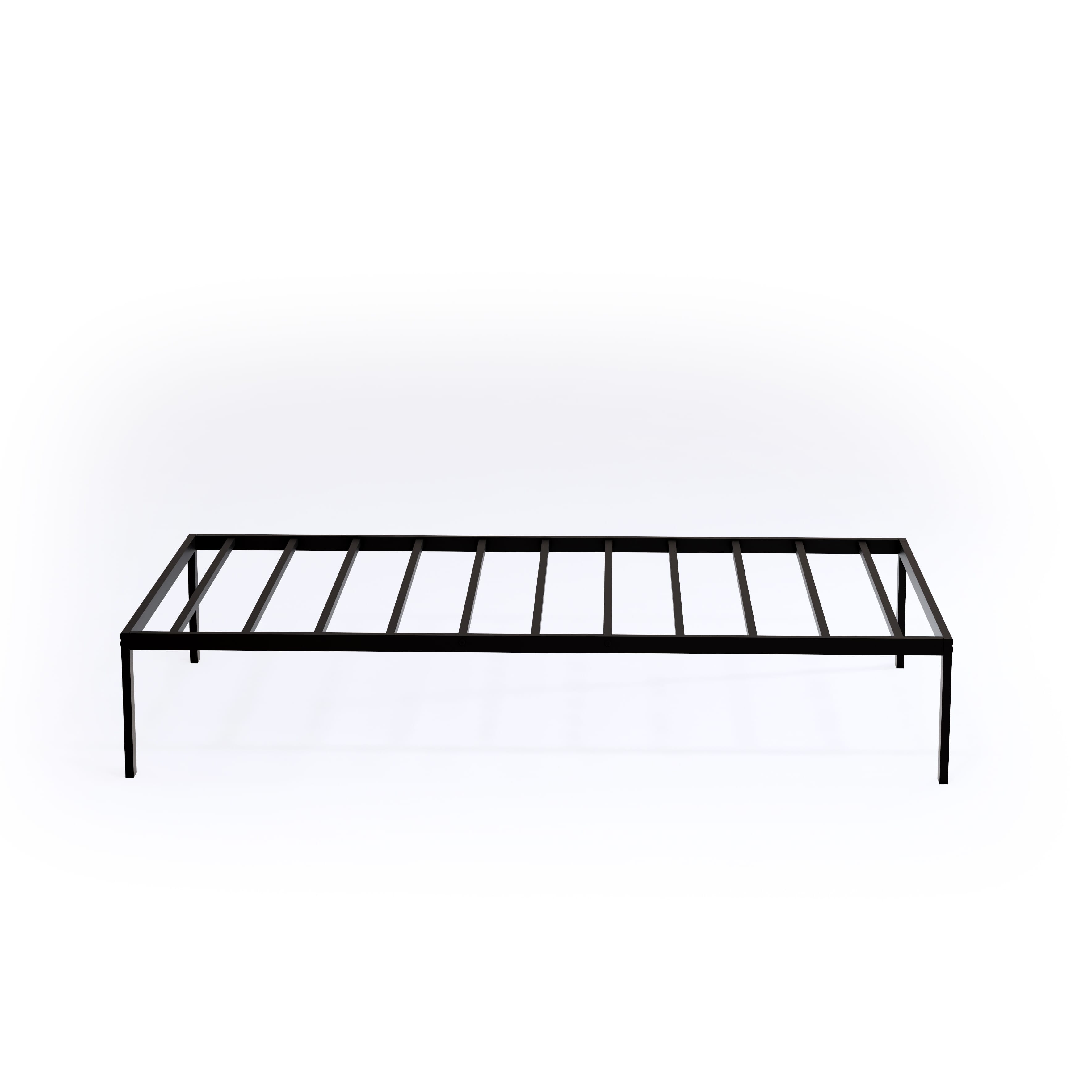 East West Furniture NWTBBLK Norwich - Cama moderna con 4 patas de metal - Magnífica cama con revestimiento en polvo negro