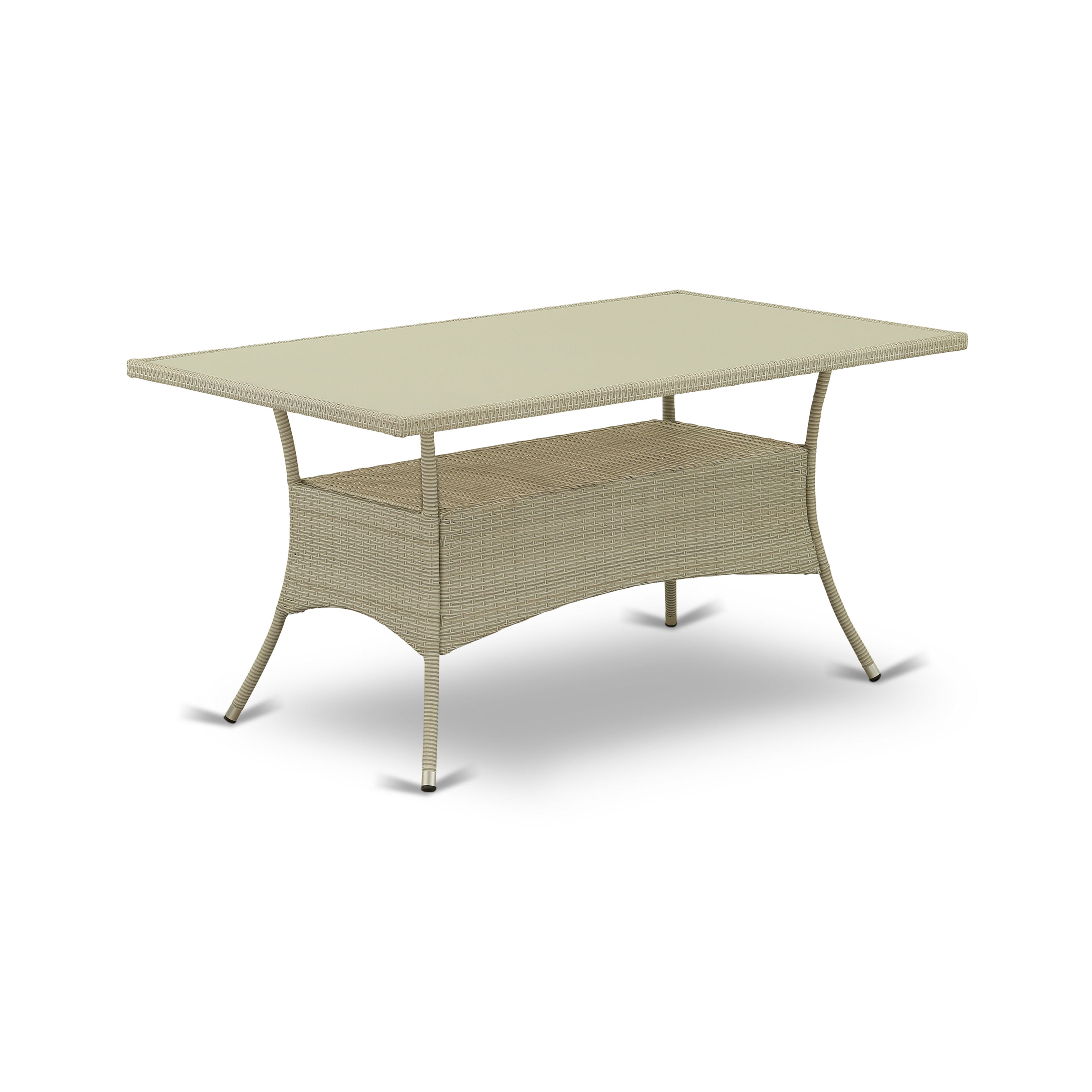 OSLTG03 OSLO PATIO TABLE WITH GLASS TOP, NATURAL LINEN WICKER