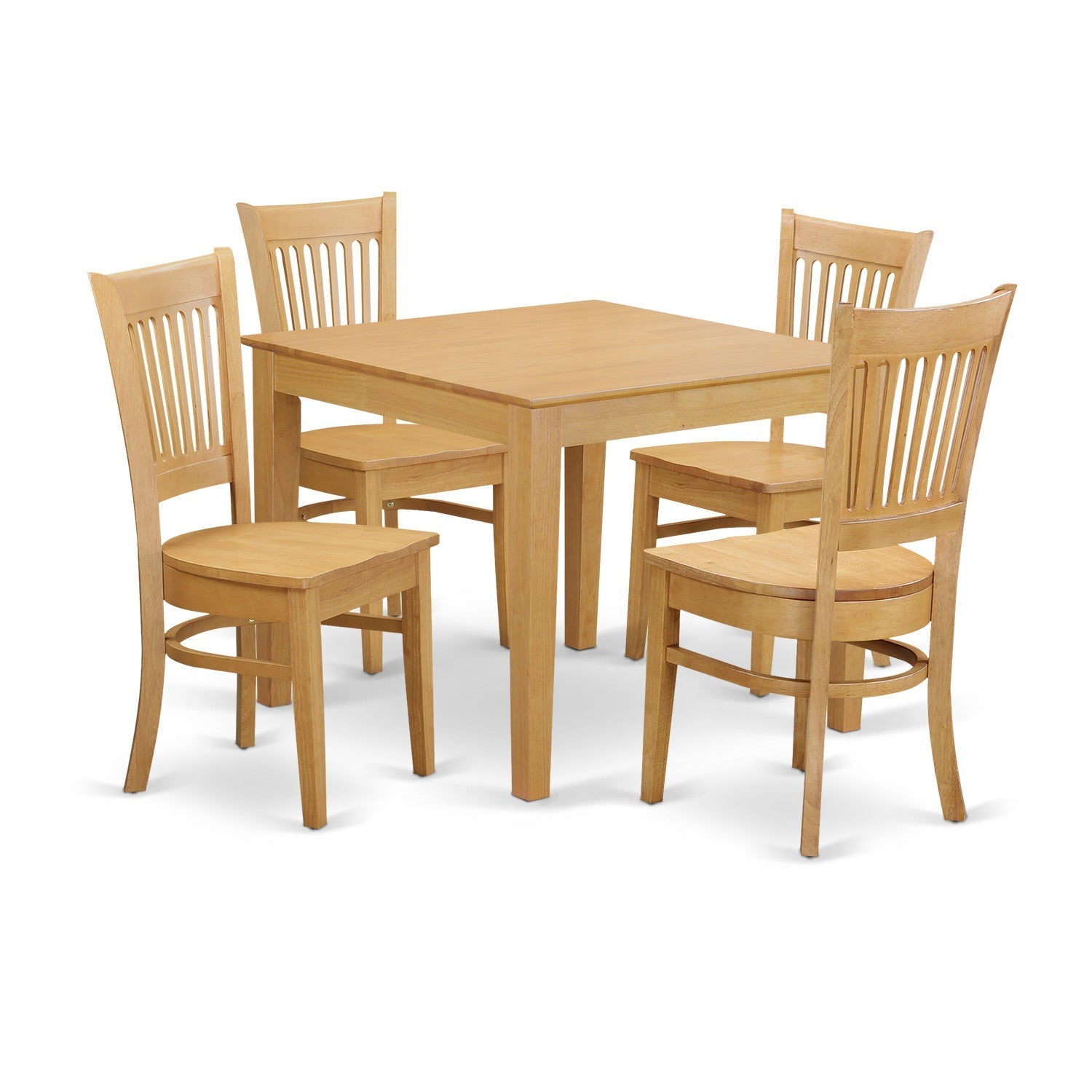 OXVA5-OAK-W 5 PC Dinette set - Table and 4 dinette Chairs