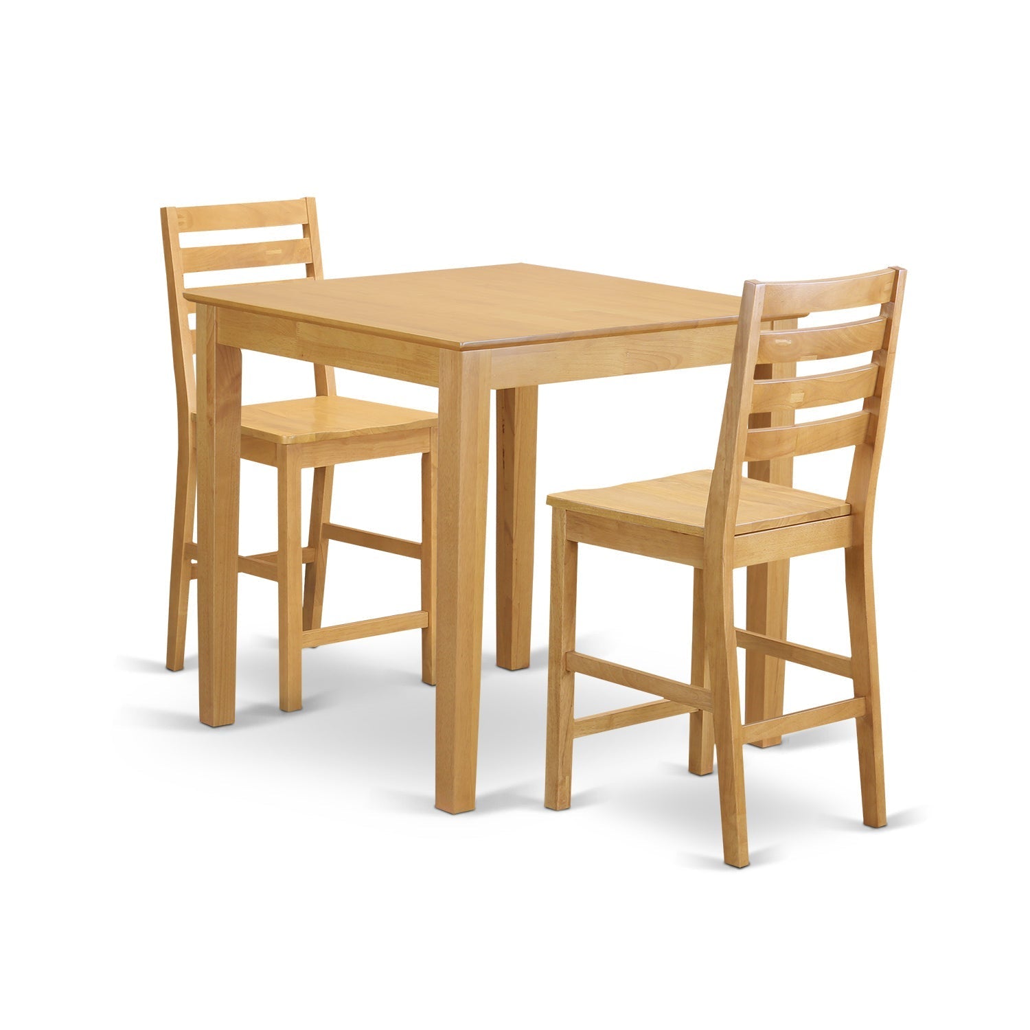 PBCF3-OAK-W 3 PC counter height Table and chair set-pub Table and 2 Kitchen bar stool