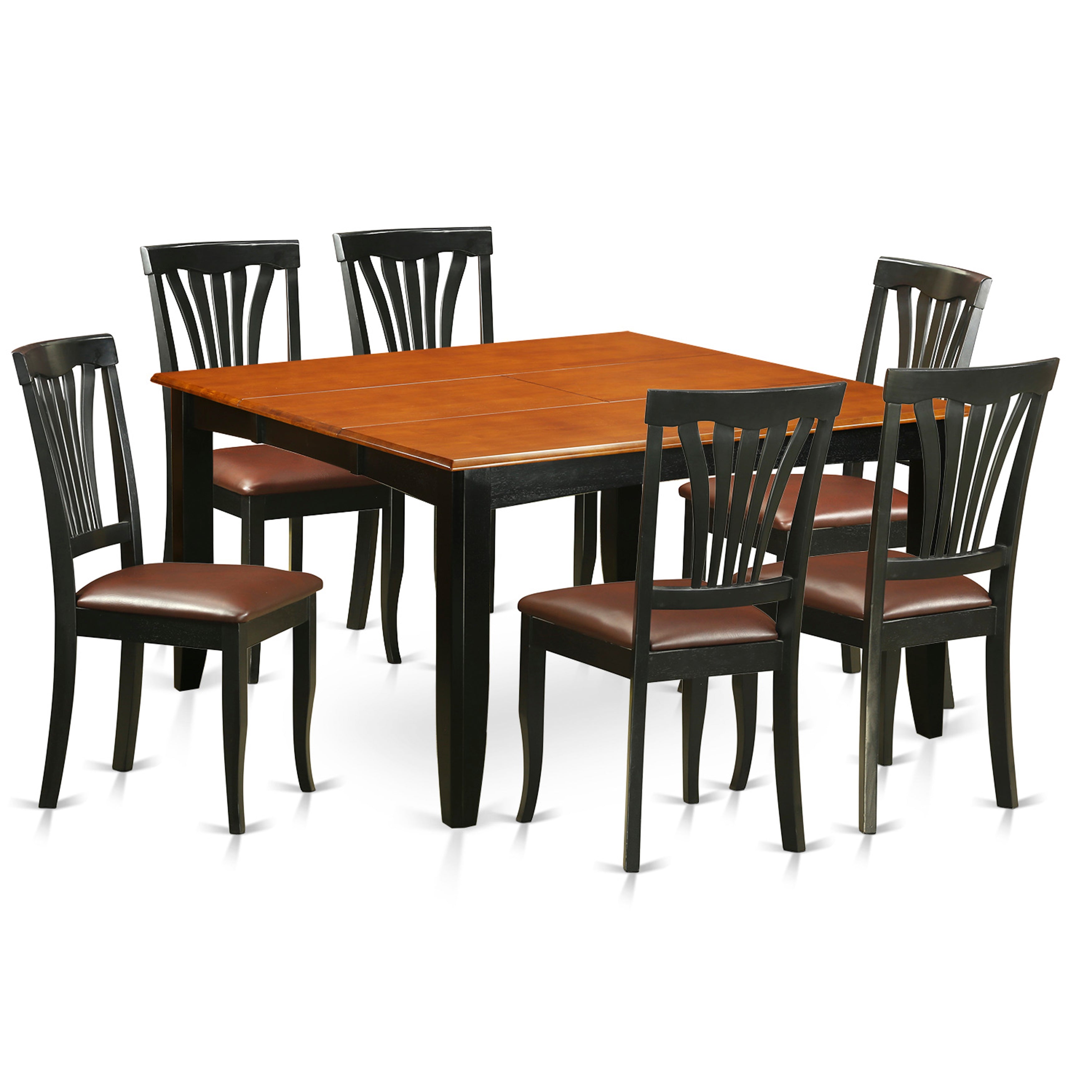 PFAV7-BCH-LC 7 PC Dining room set-Dining Table and 6 Wood Dining Chairs