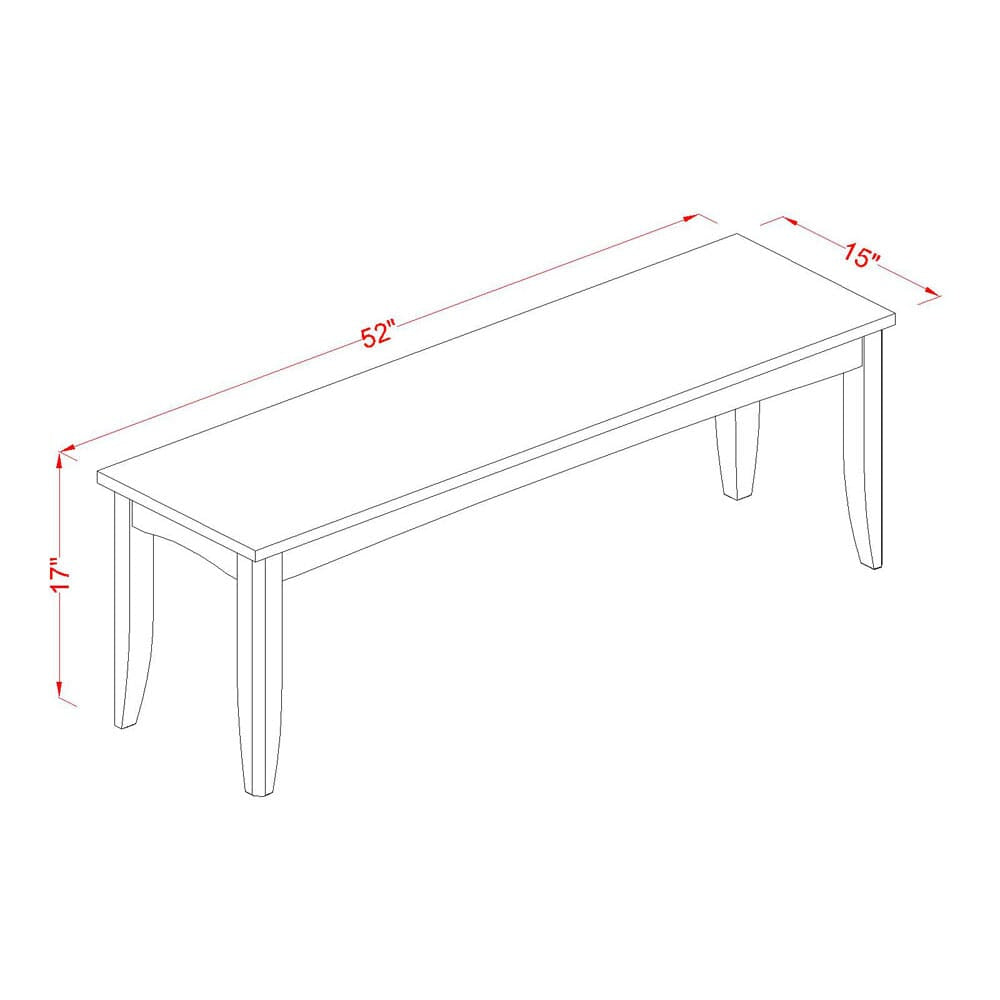 PFB-BLK-W Parfait Dining Room Bench with Wood Seat in Black and Cherry Finish
