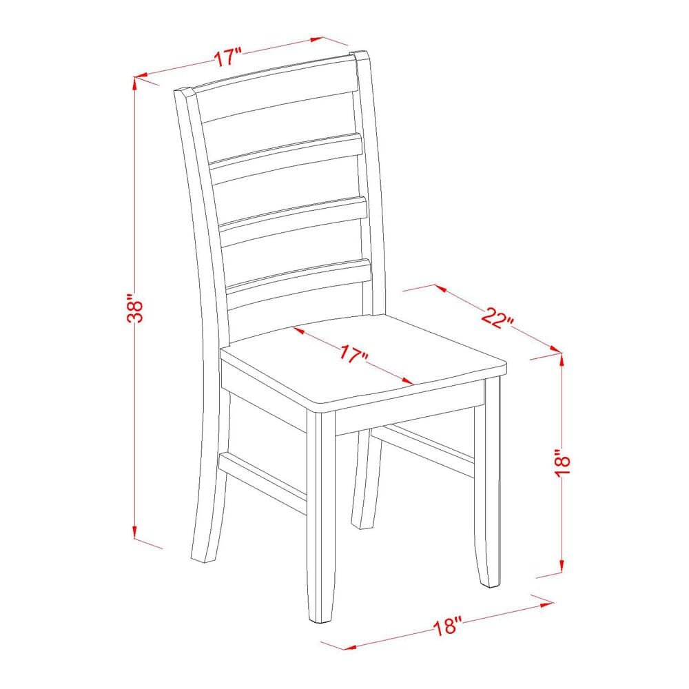 East West Furniture ESPF3-BCH-W 3-Piece Mid Century Dining Set Contains a Dinner Table and 2 Mid Century Chairs with Ladder Back - Black Finish